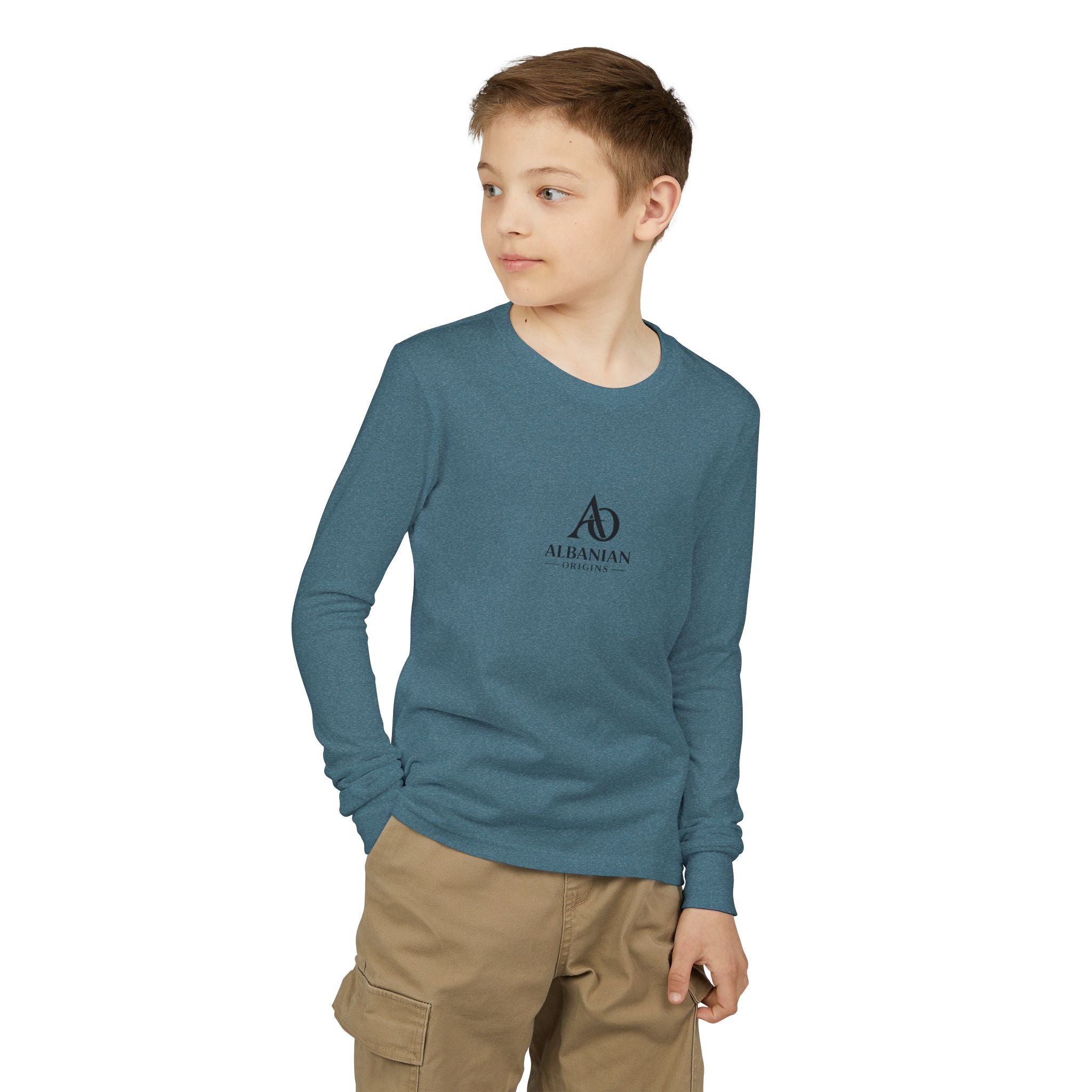 Youth Jersey Long Sleeve Tee - Albanian Origins Logo