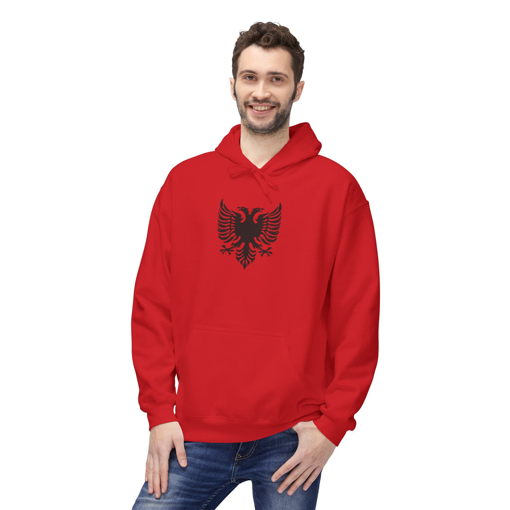 Unisex Midweight Softstyle Fleece Hoodie - Tribal Eagle Design - Albanian Origins
