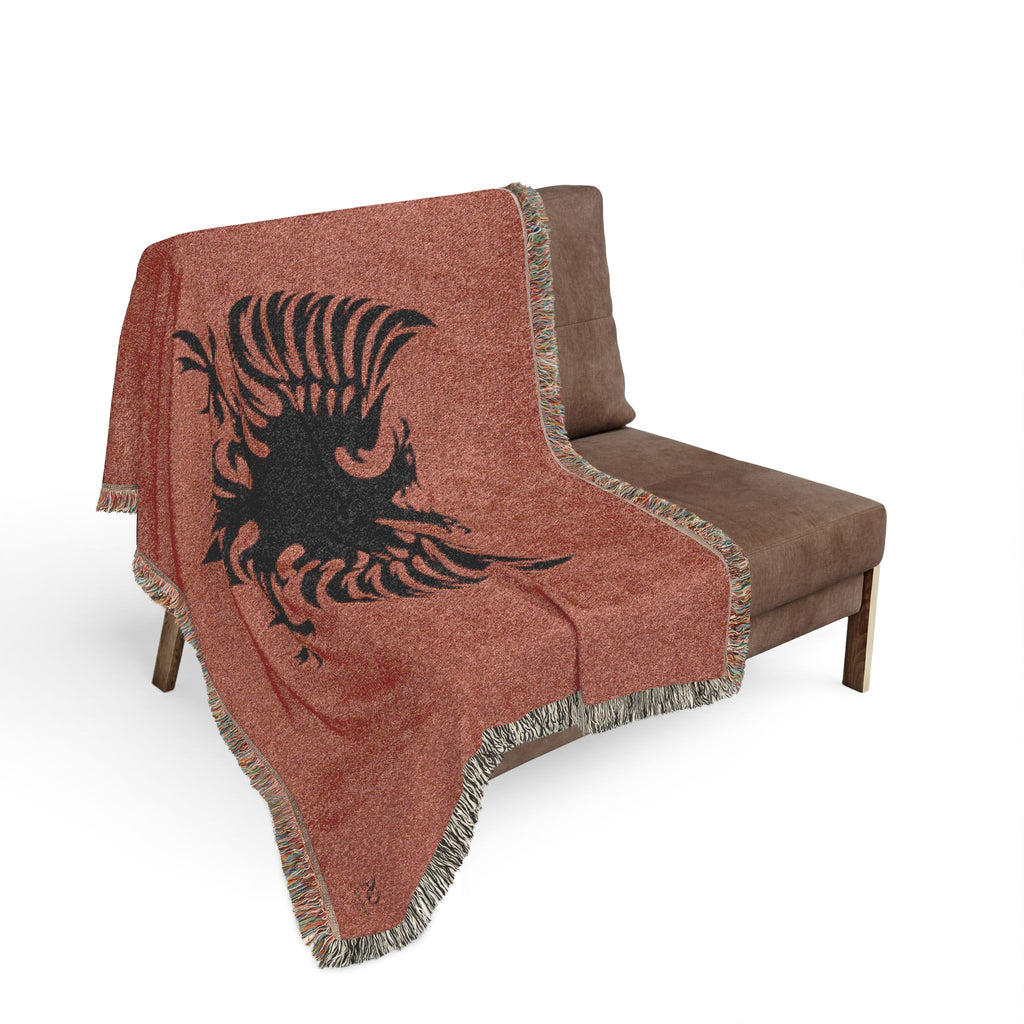 Woven Blanket - Tribal Eagle Design - Albanian Origins Logo