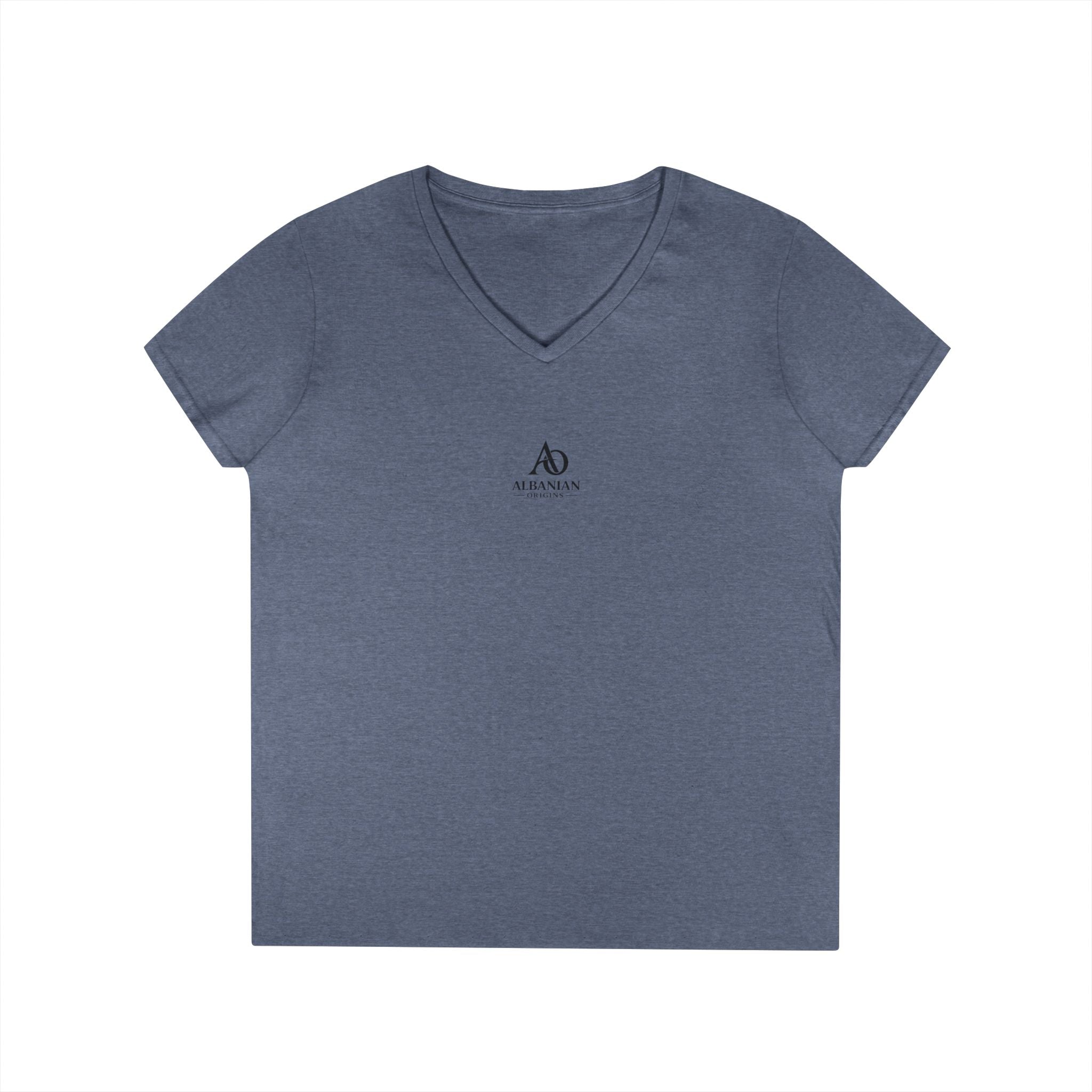 Ladies' V-Neck T-Shirt - Albanian Origins Logo