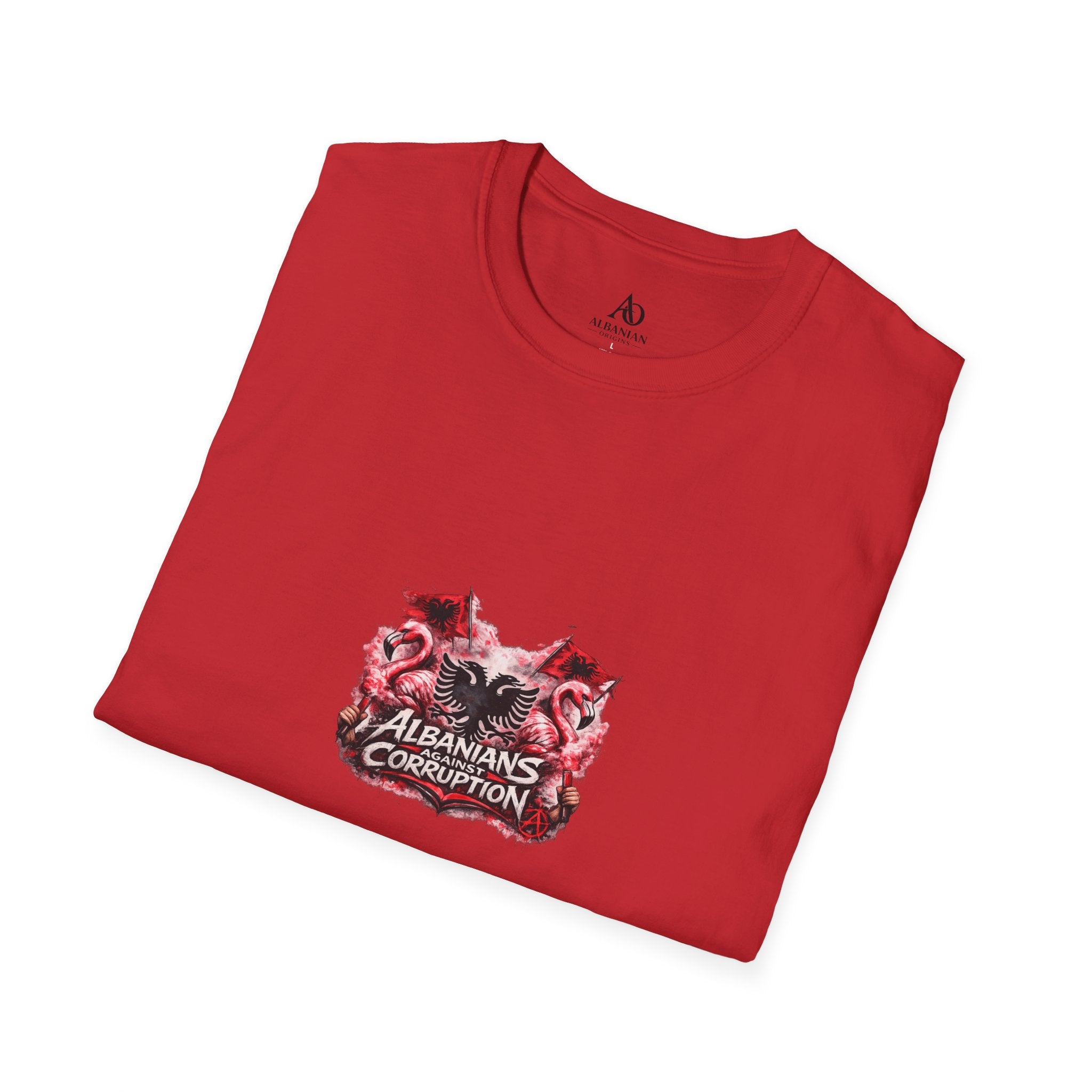 Unisex Softstyle T-Shirt - Albanians Against Corruption - Albanian Origins