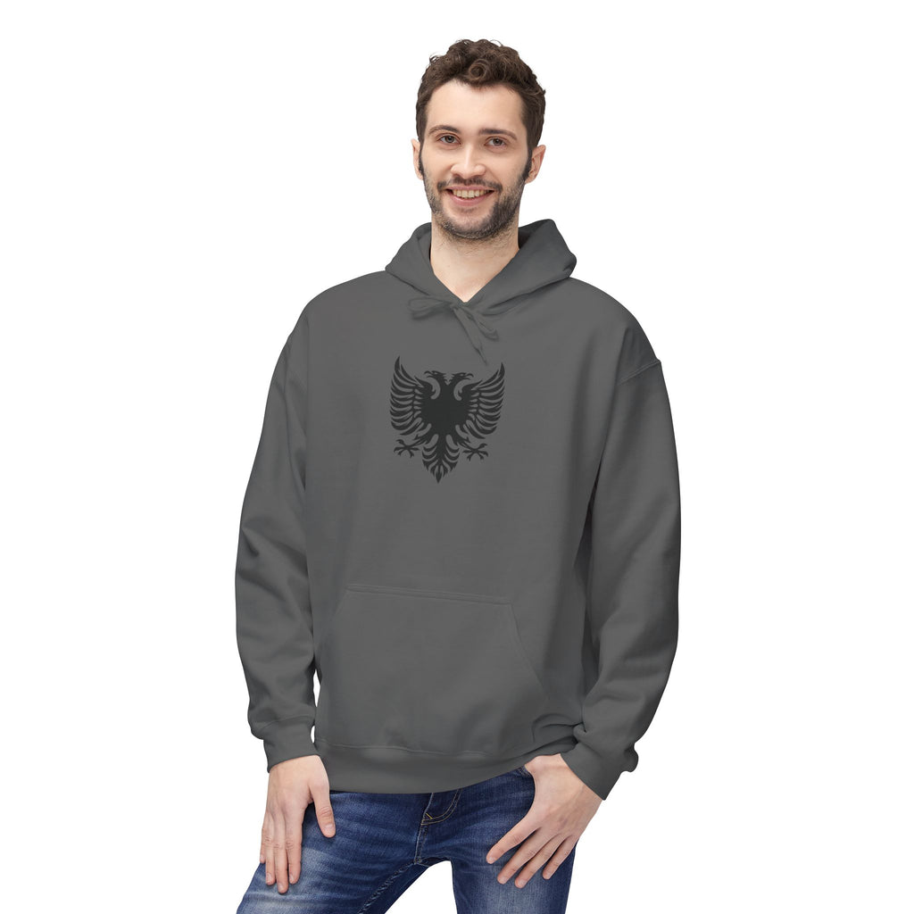 Unisex Midweight Softstyle Fleece Hoodie - Tribal Eagle  Design - Albanian Origins