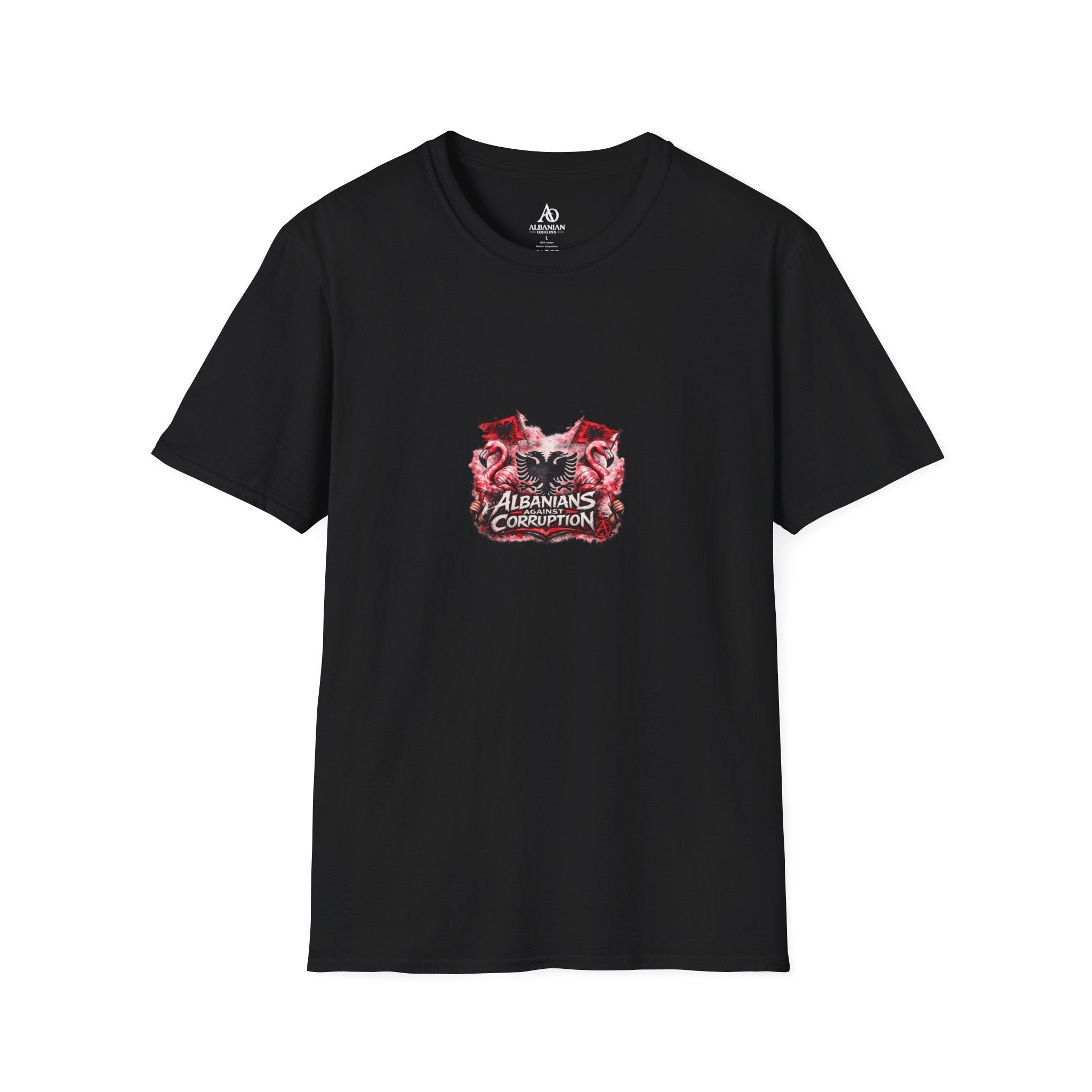 Unisex Softstyle T-Shirt - Albanians Against Corruption - Albanian Origins