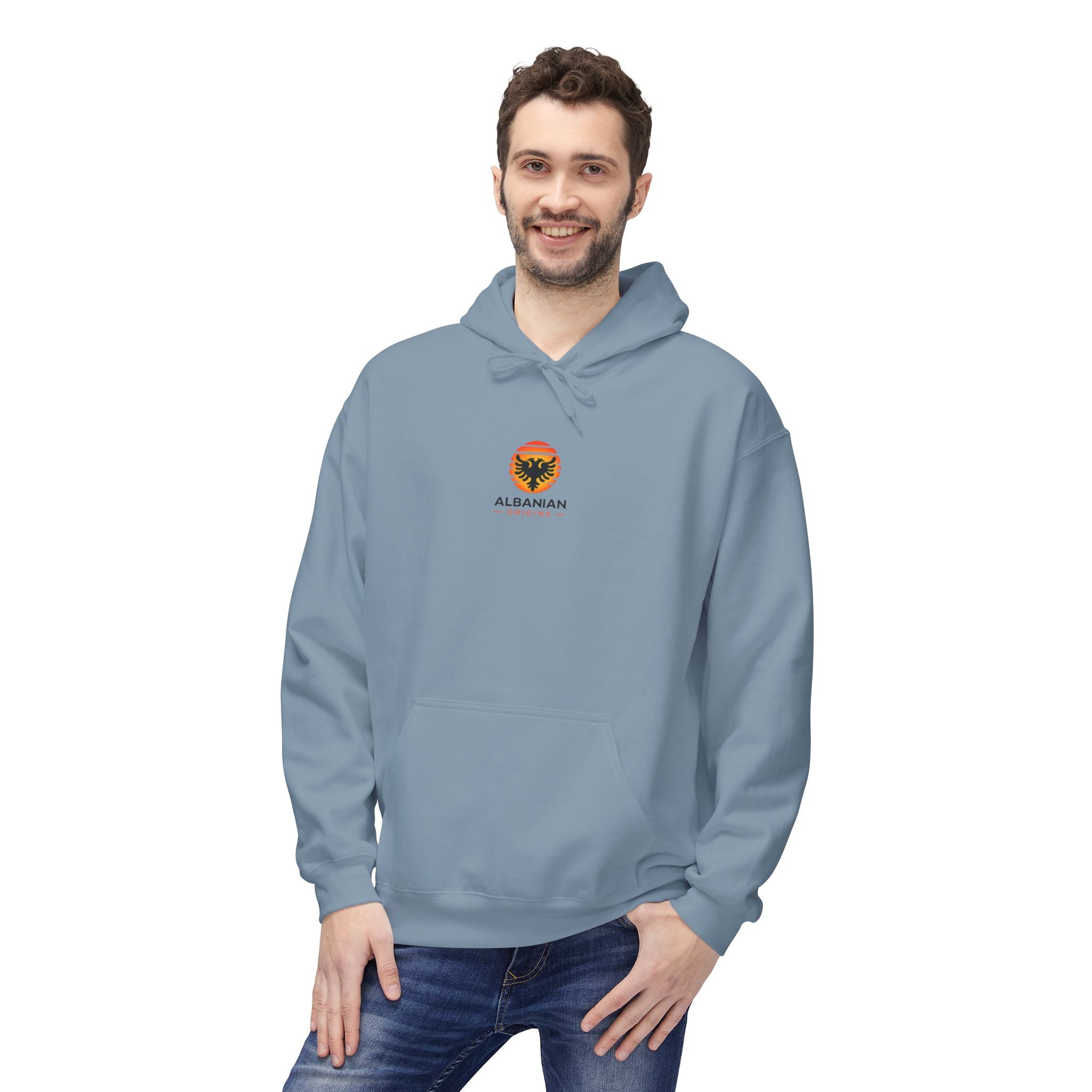 Unisex Midweight Softstyle Fleece Hoodie - Albanian Origins Sun Logo