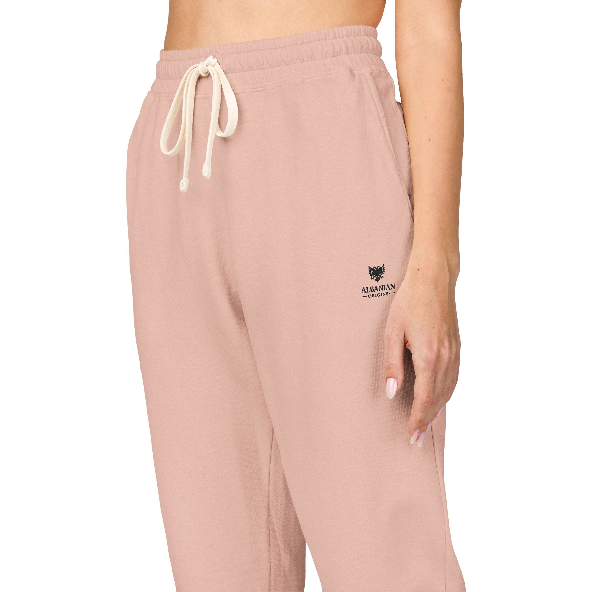 Unisex Garment-Dyed Fleece Sweatpants - Albanian Origins Eagle Design