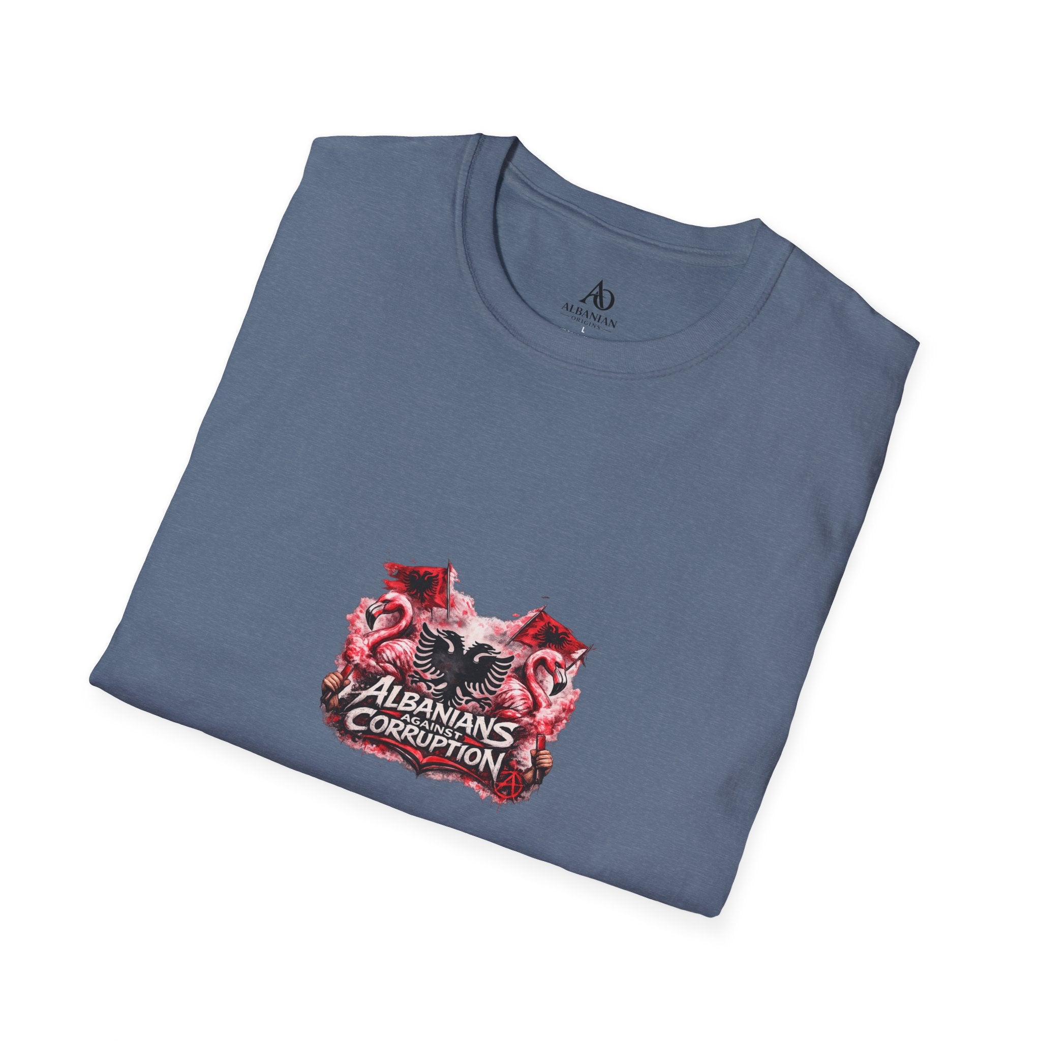 Unisex Softstyle T-Shirt - Albanians Against Corruption - Albanian Origins