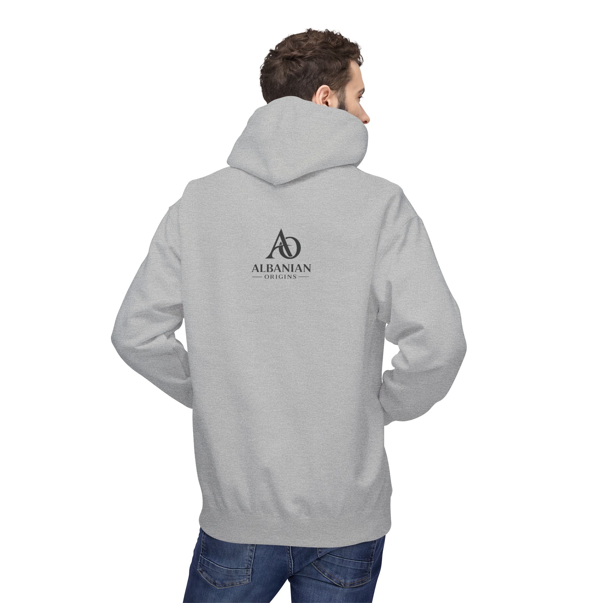 Unisex Midweight Softstyle Fleece Hoodie - Tribal Eagle Design - Albanian Origins
