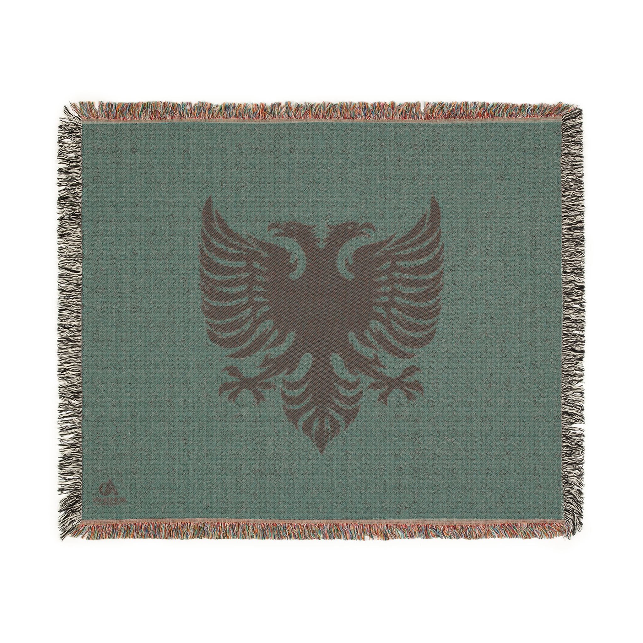 Woven Blanket - Tribal Eagle Design - Albanian Origins Logo