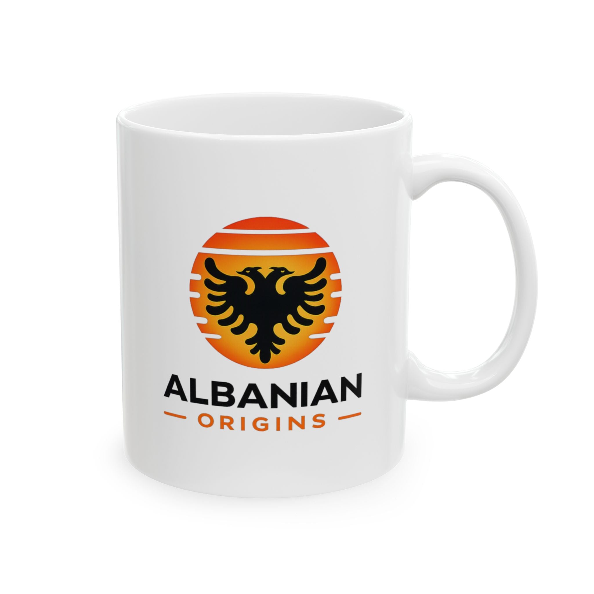 Ceramic Mug, (11oz, 15oz) - Albanian Origins Sun Logo