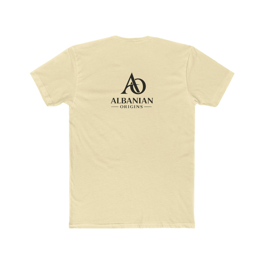 Unisex Cotton Crew Tee - Tribal Eagle Design - Albanian Origins Logo