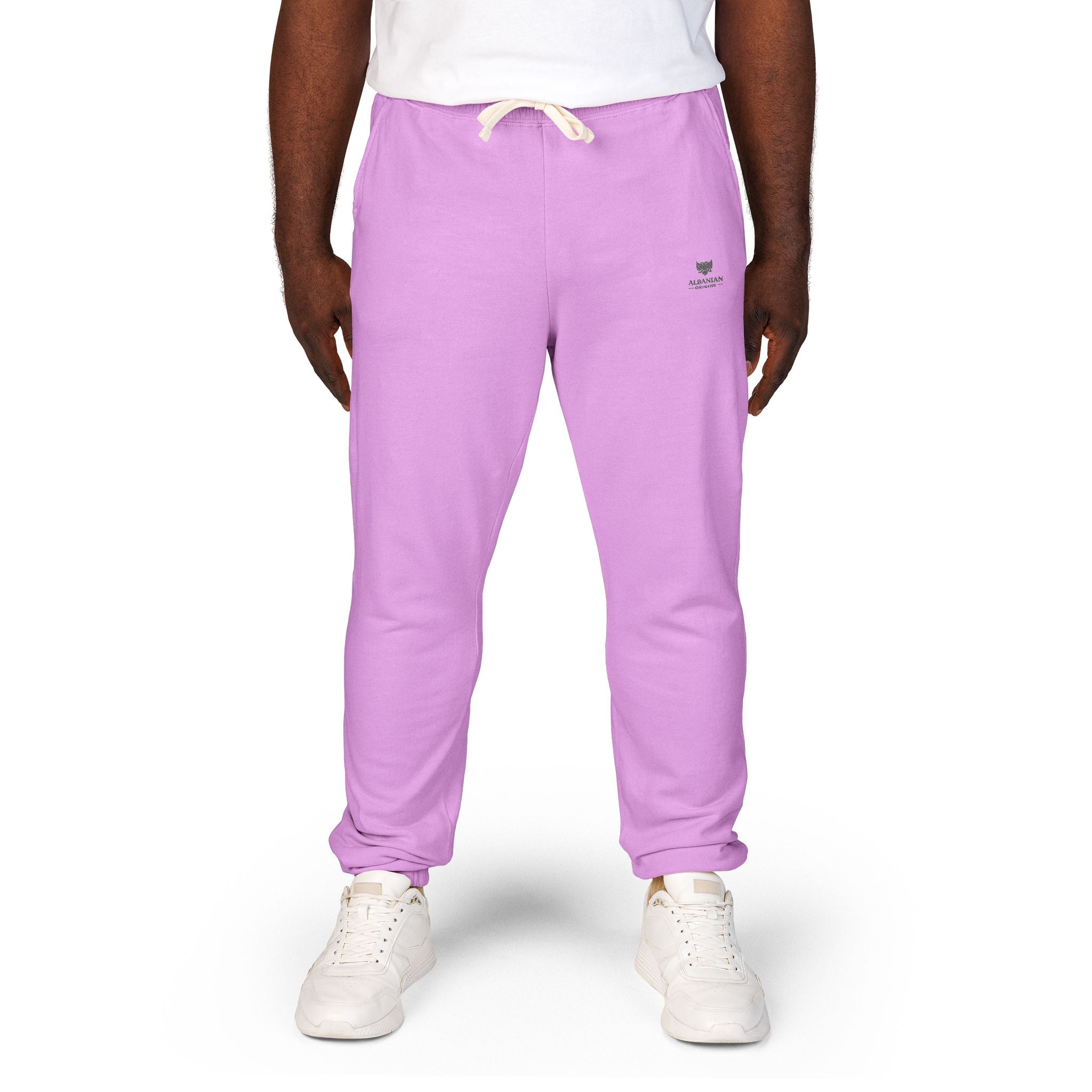 Unisex Garment-Dyed Fleece Sweatpants - Albanian Origins Eagle Design