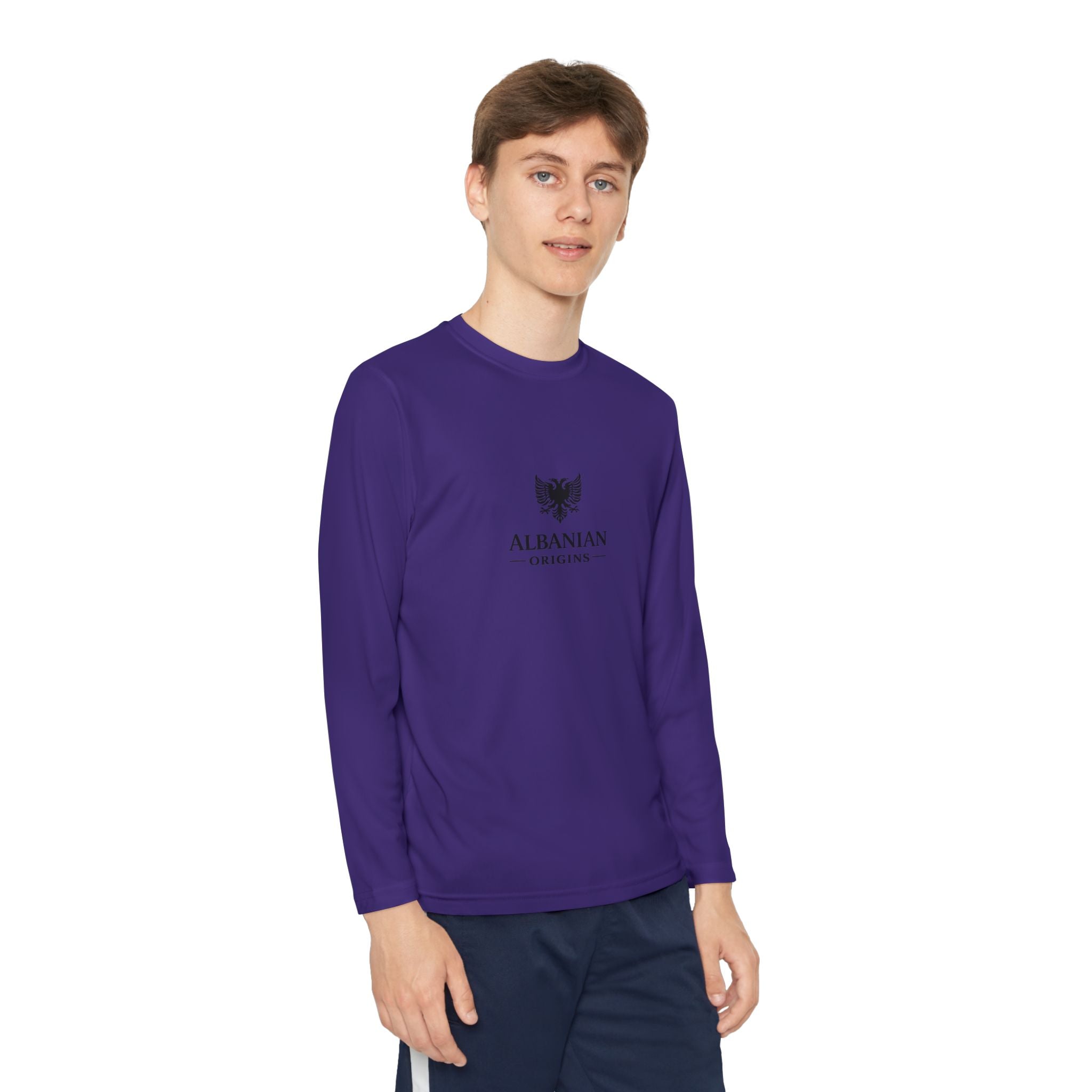 Youth Long Sleeve Competitor Tee - Albanian Origins Eagle