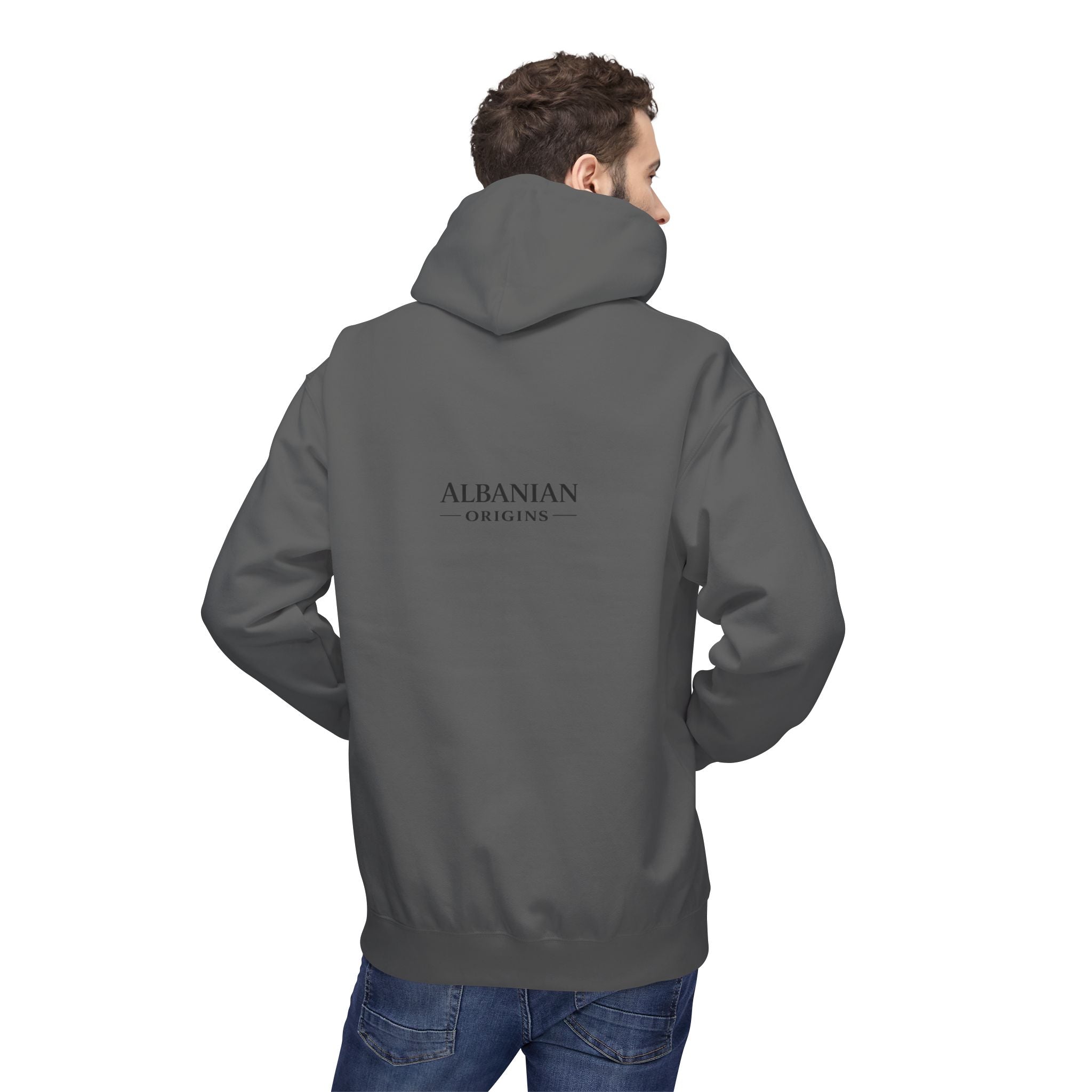 Unisex Midweight Softstyle Fleece Hoodie - Tribal Eagle  Design - Albanian Origins