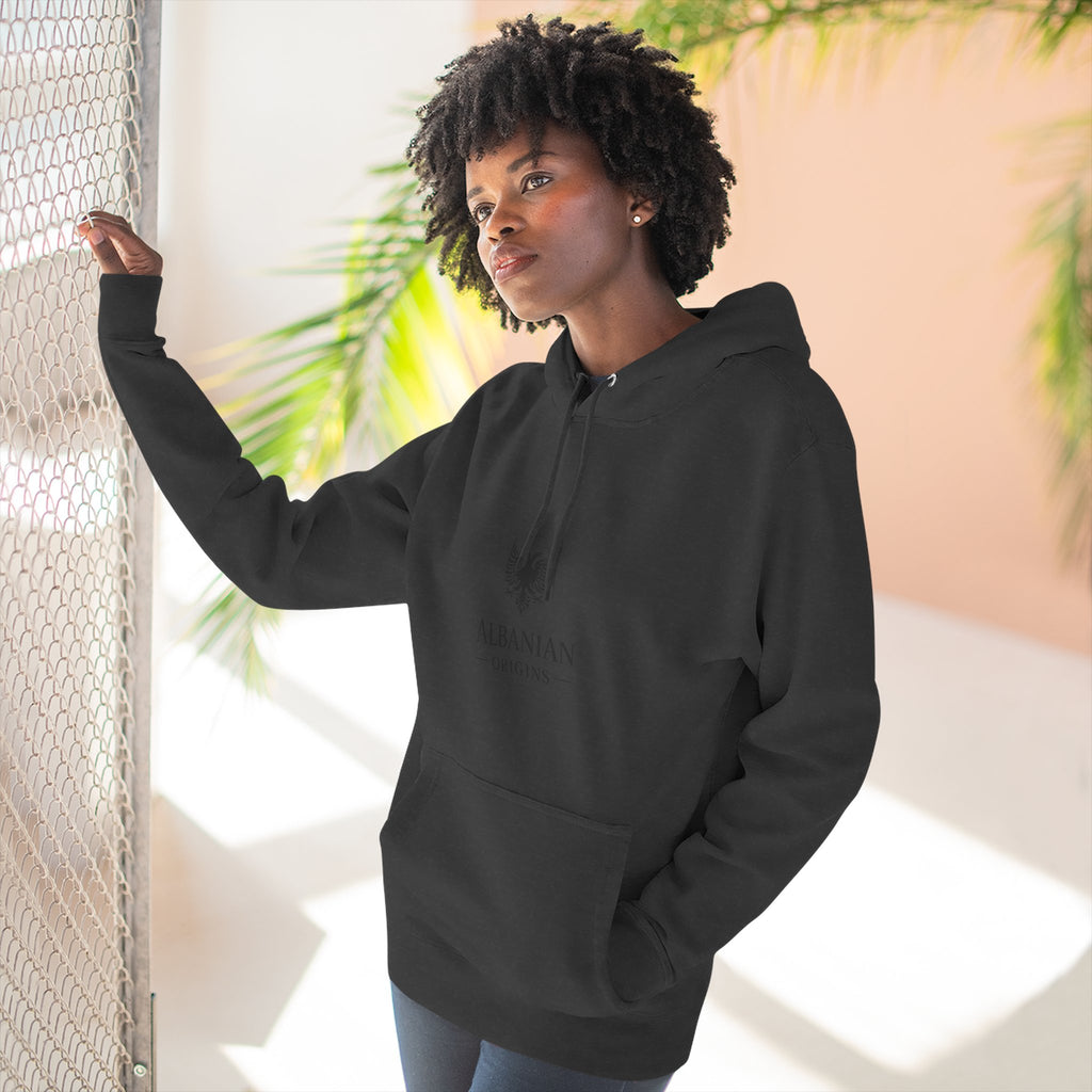 Three-Panel Fleece Hoodie - Albanian Origins Eagle
