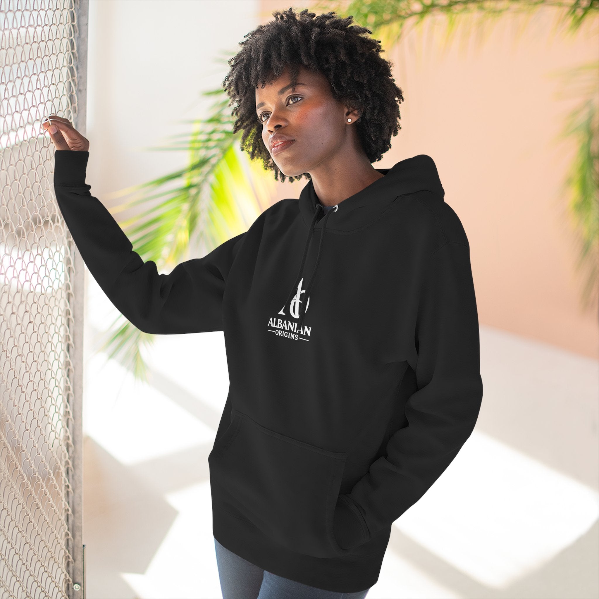 Three-Panel Fleece Hoodie - Albanian Origins Logo