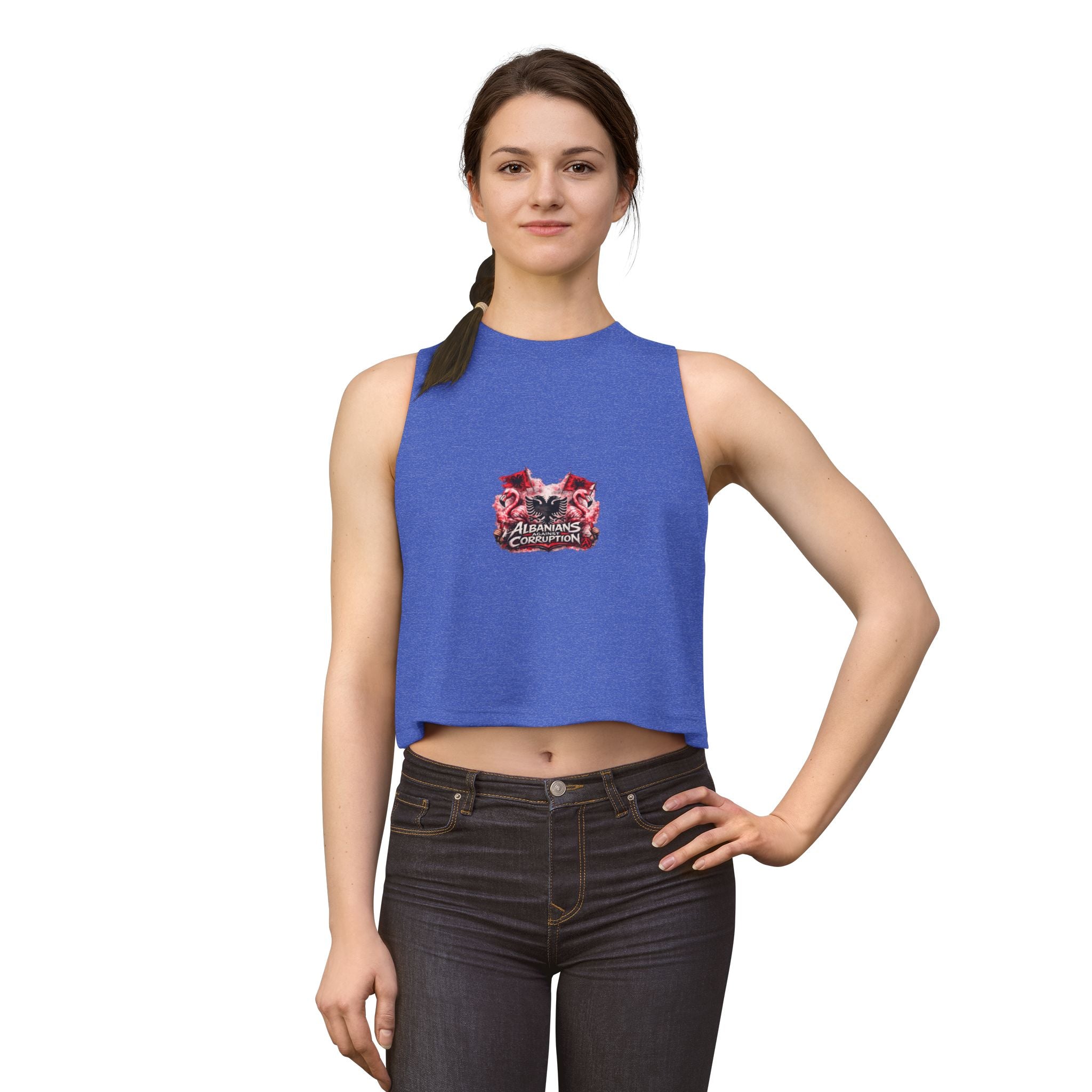Women's Crop Top - Albanians Against Corruption - Albanian Origins