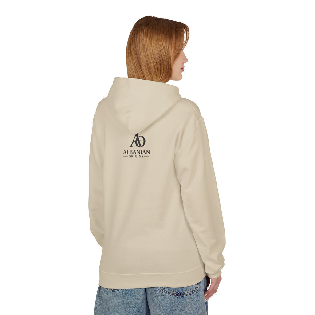Unisex Midweight Softstyle Fleece Hoodie - Tribal Eagle Design - Albanian Origins