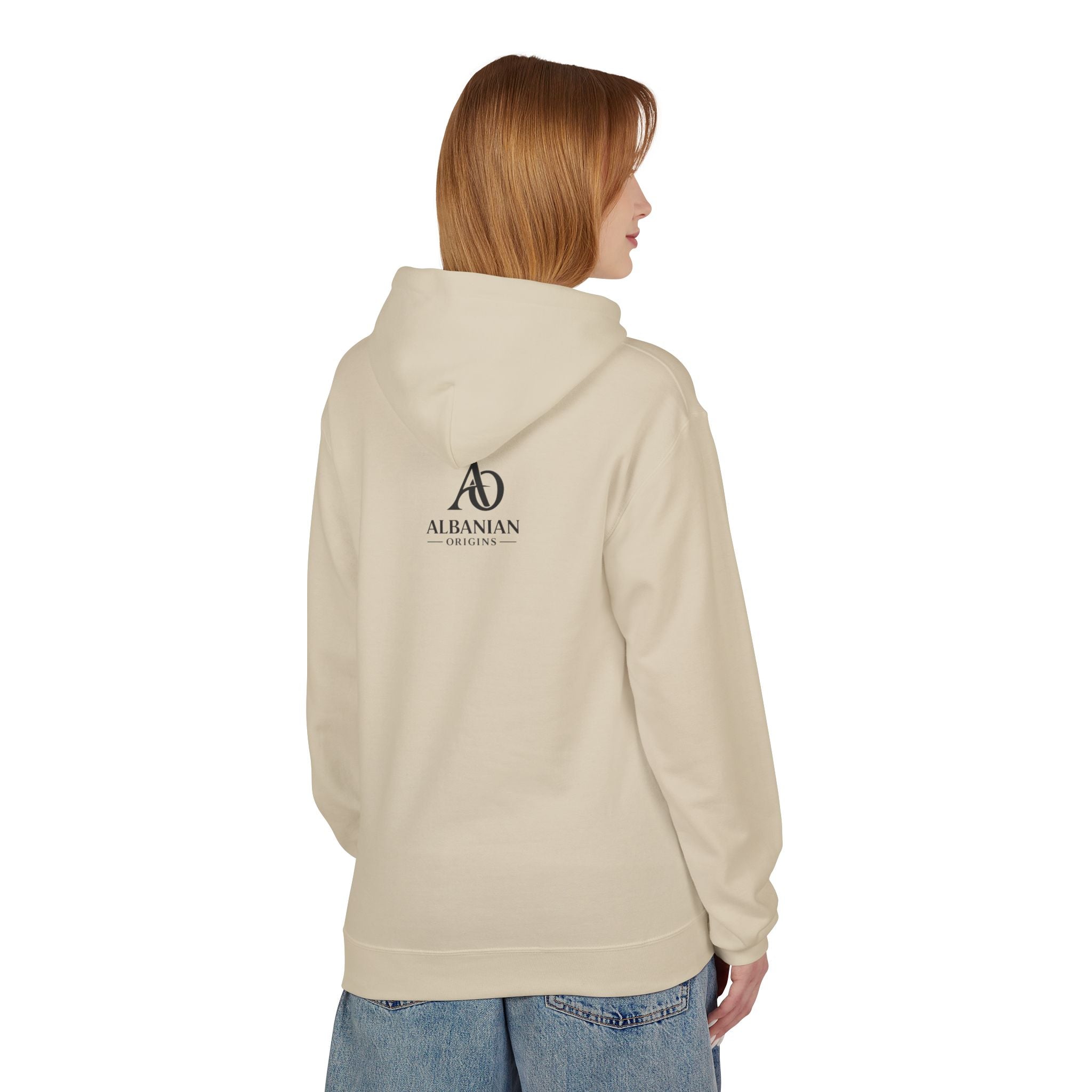 Unisex Midweight Softstyle Fleece Hoodie - Tribal Eagle Design - Albanian Origins