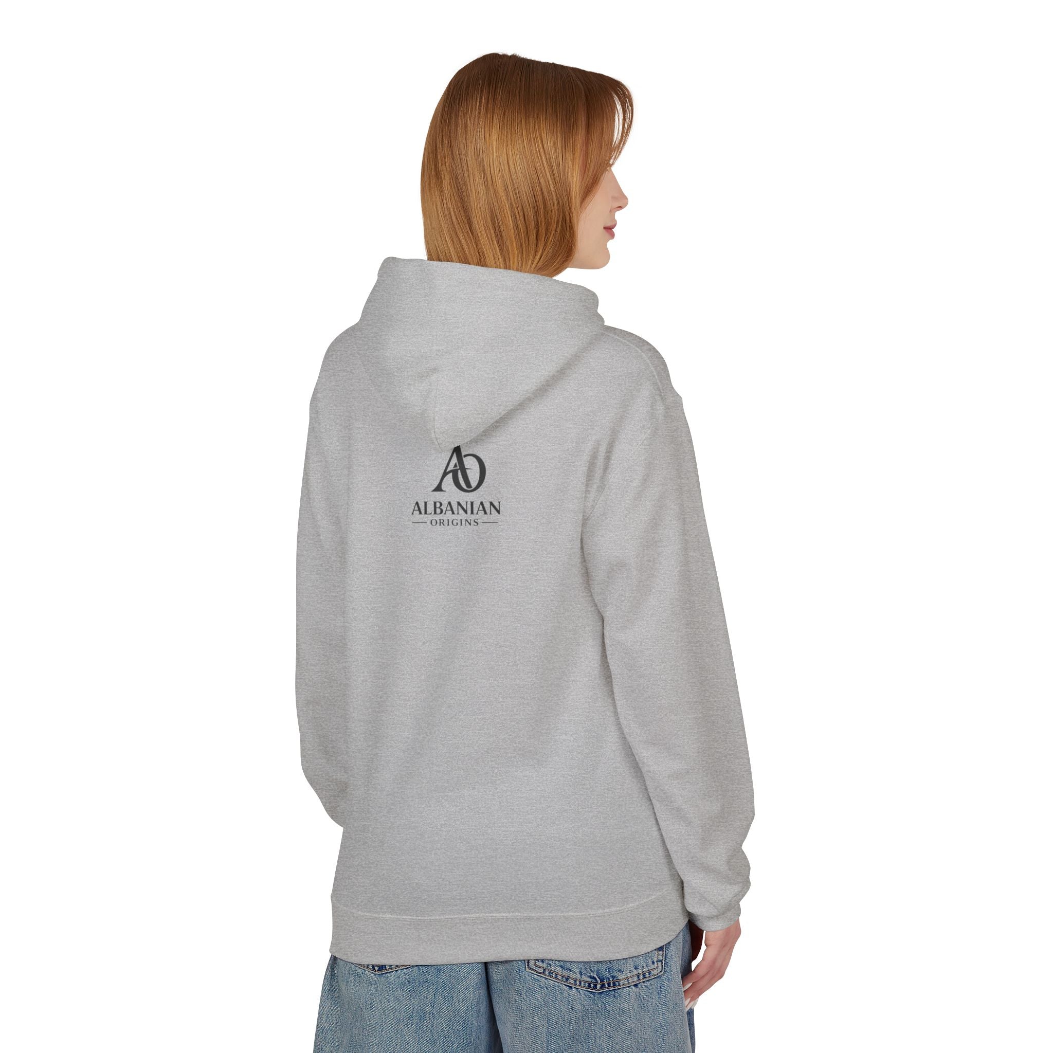 Unisex Midweight Softstyle Fleece Hoodie - Tribal Eagle Design - Albanian Origins