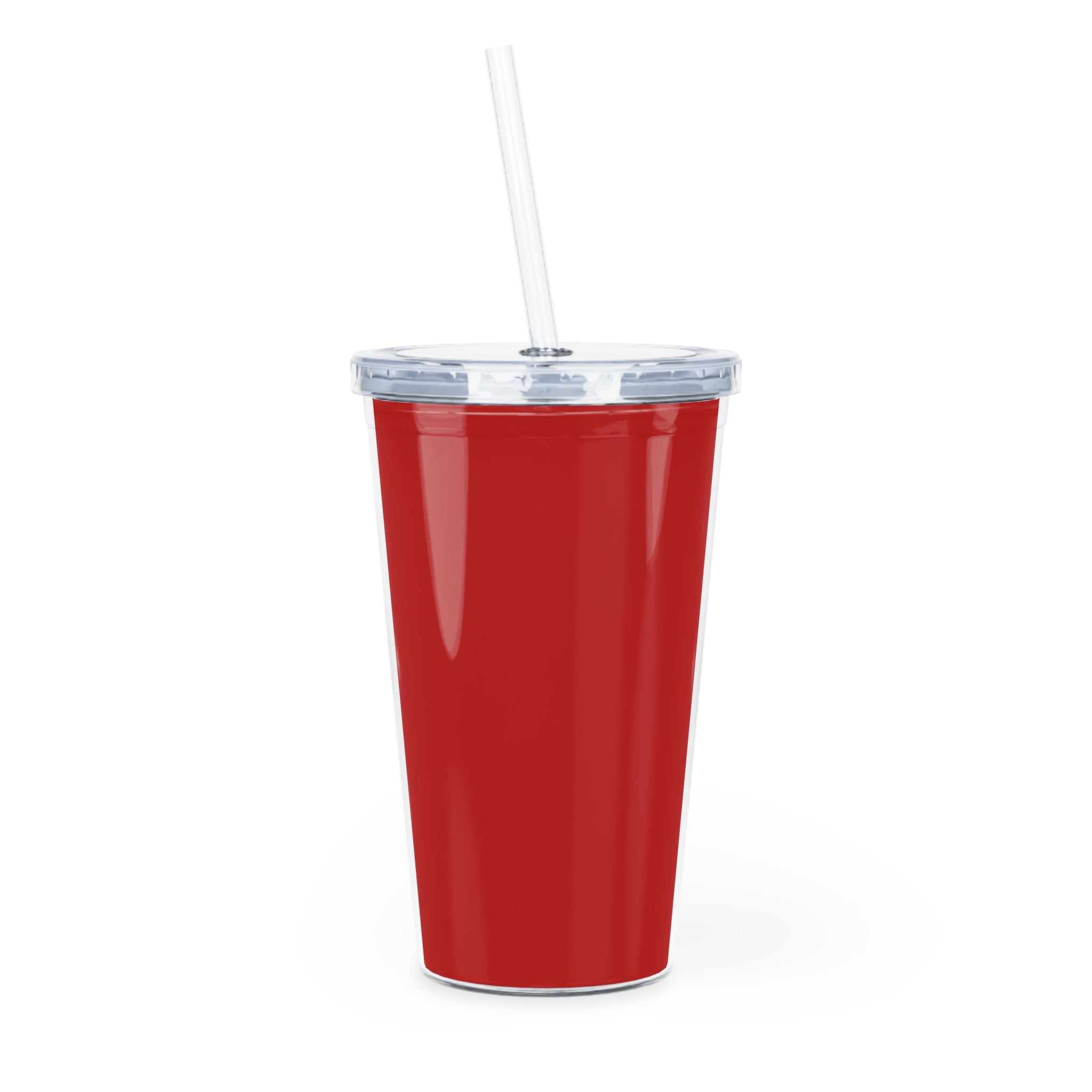 Plastic Tumbler with Straw - Albanian Origins Eagle Design