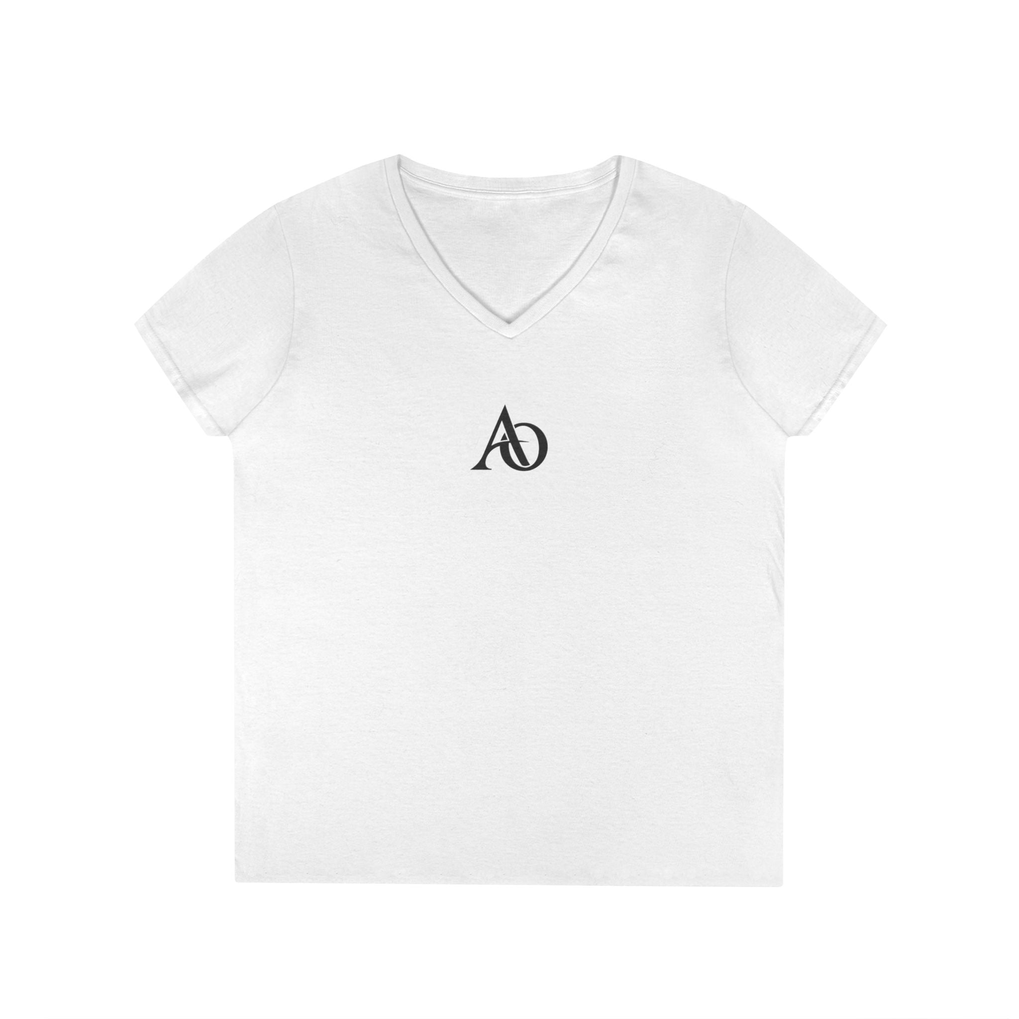 Ladies' V-Neck T-Shirt - AO Logo - Albanian Origins