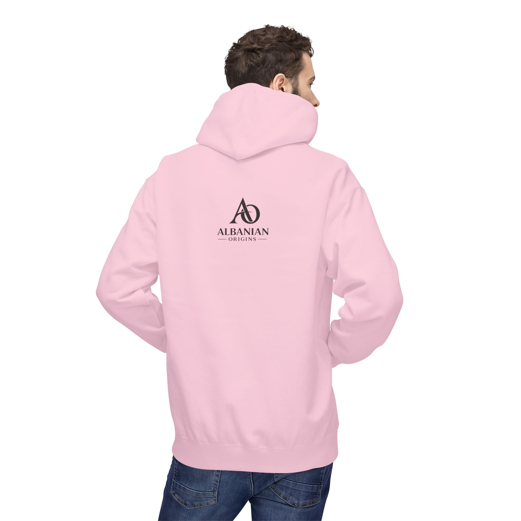 Unisex Midweight Softstyle Fleece Hoodie - Tribal Eagle Design - Albanian Origins