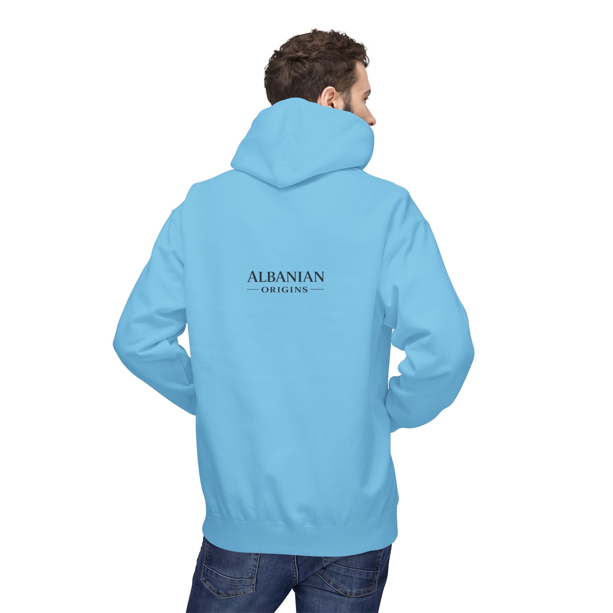 Unisex Midweight Softstyle Fleece Hoodie - Tribal Eagle  Design - Albanian Origins