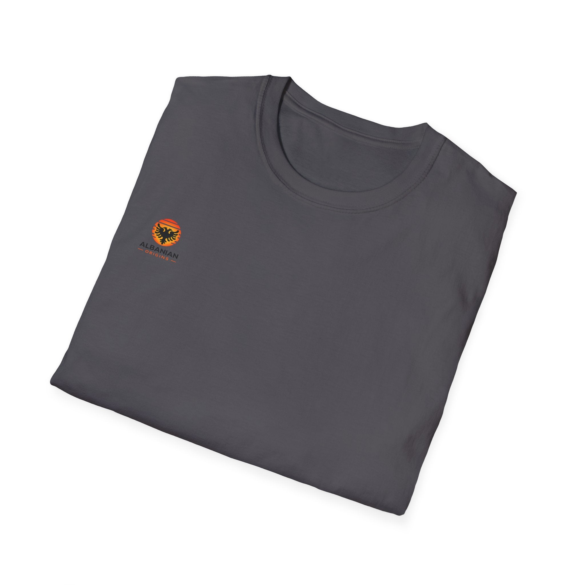 Unisex Softstyle T-Shirt - Small Albanian Origins Sun Logo