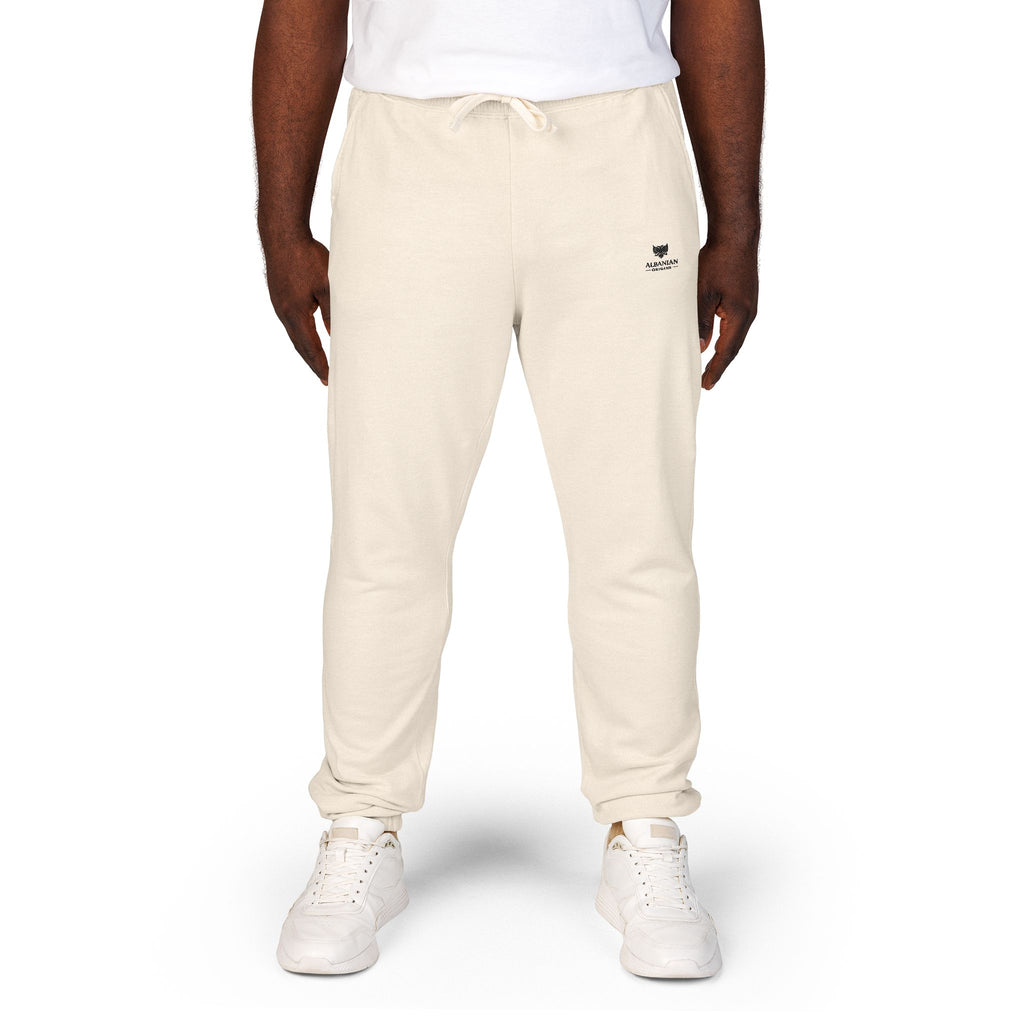 Unisex Garment-Dyed Fleece Sweatpants - Albanian Origins Eagle Design