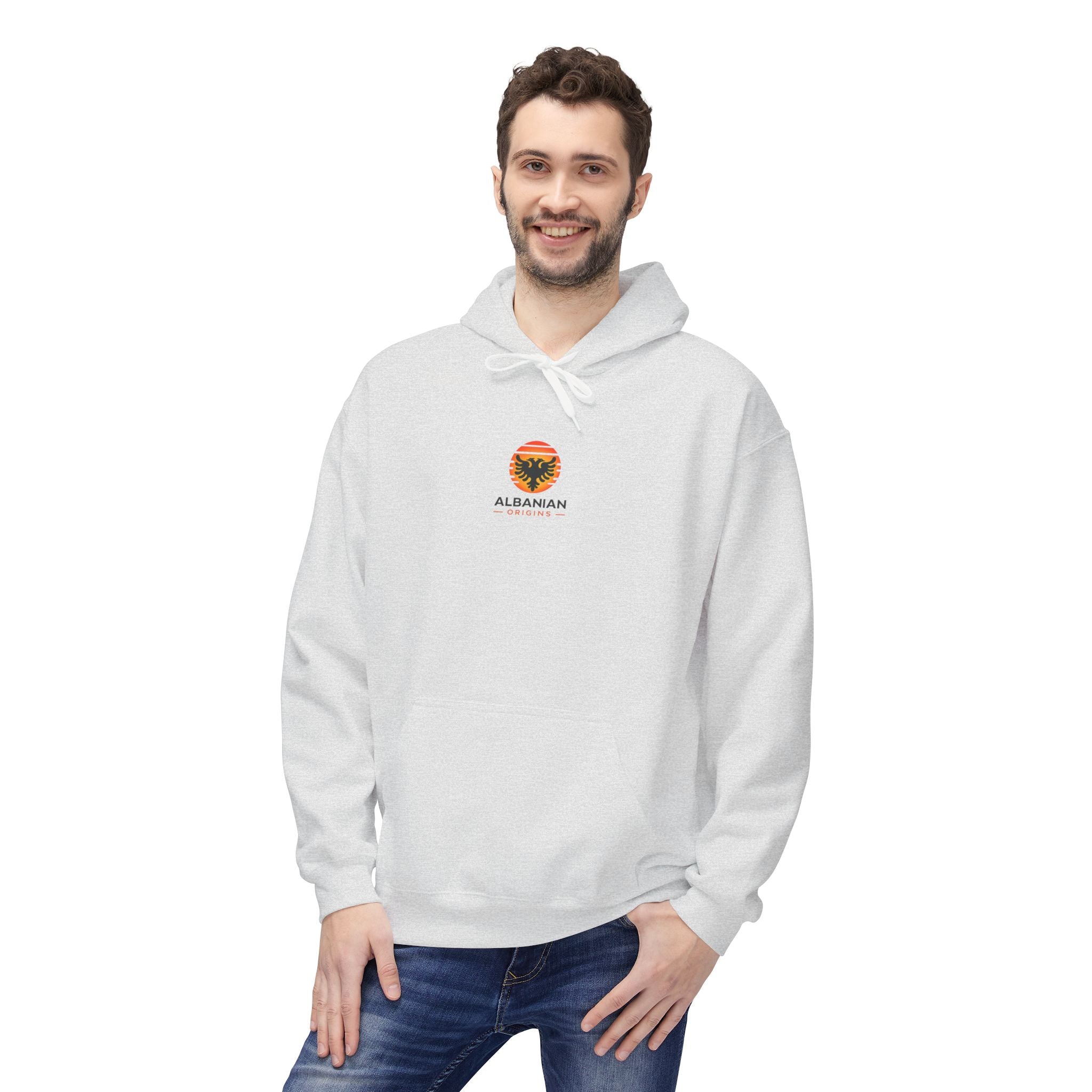Unisex Midweight Softstyle Fleece Hoodie - Albanian Origins Sun Logo