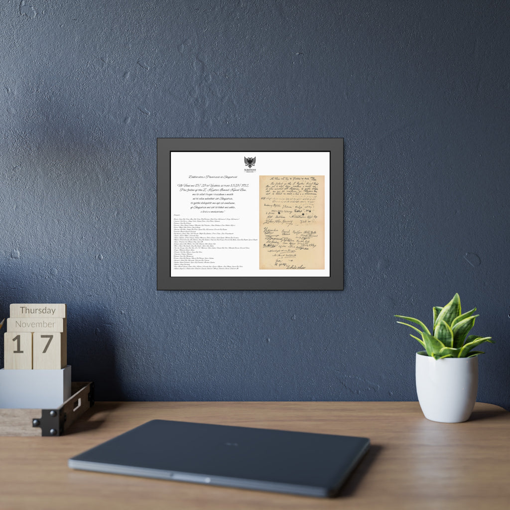 Albanian Origins - Deklarata e Pavarsise se Shqiperise - Framed Paper Posters