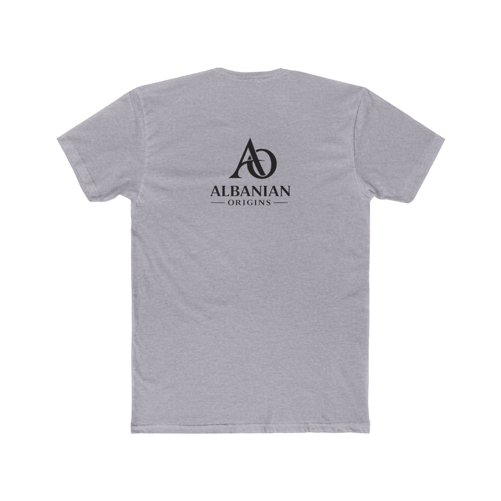 Unisex Cotton Crew Tee - Tribal Eagle Design - Albanian Origins Logo
