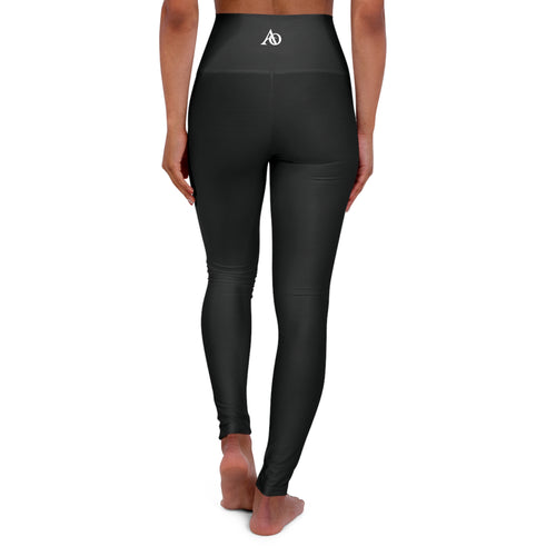 High Waisted Yoga Leggings (AOP) - AO Logo - Albanian Origins
