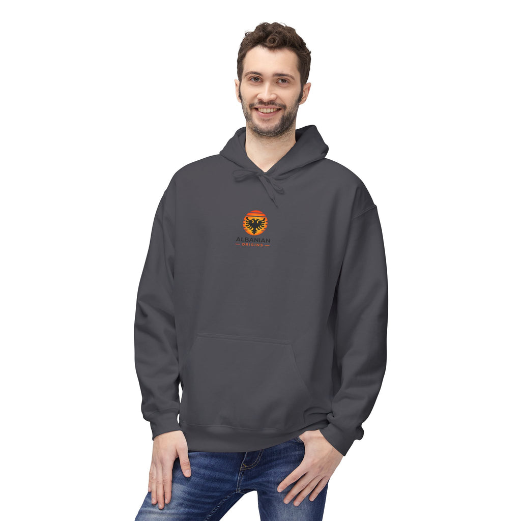 Unisex Midweight Softstyle Fleece Hoodie - Albanian Origins Sun Logo