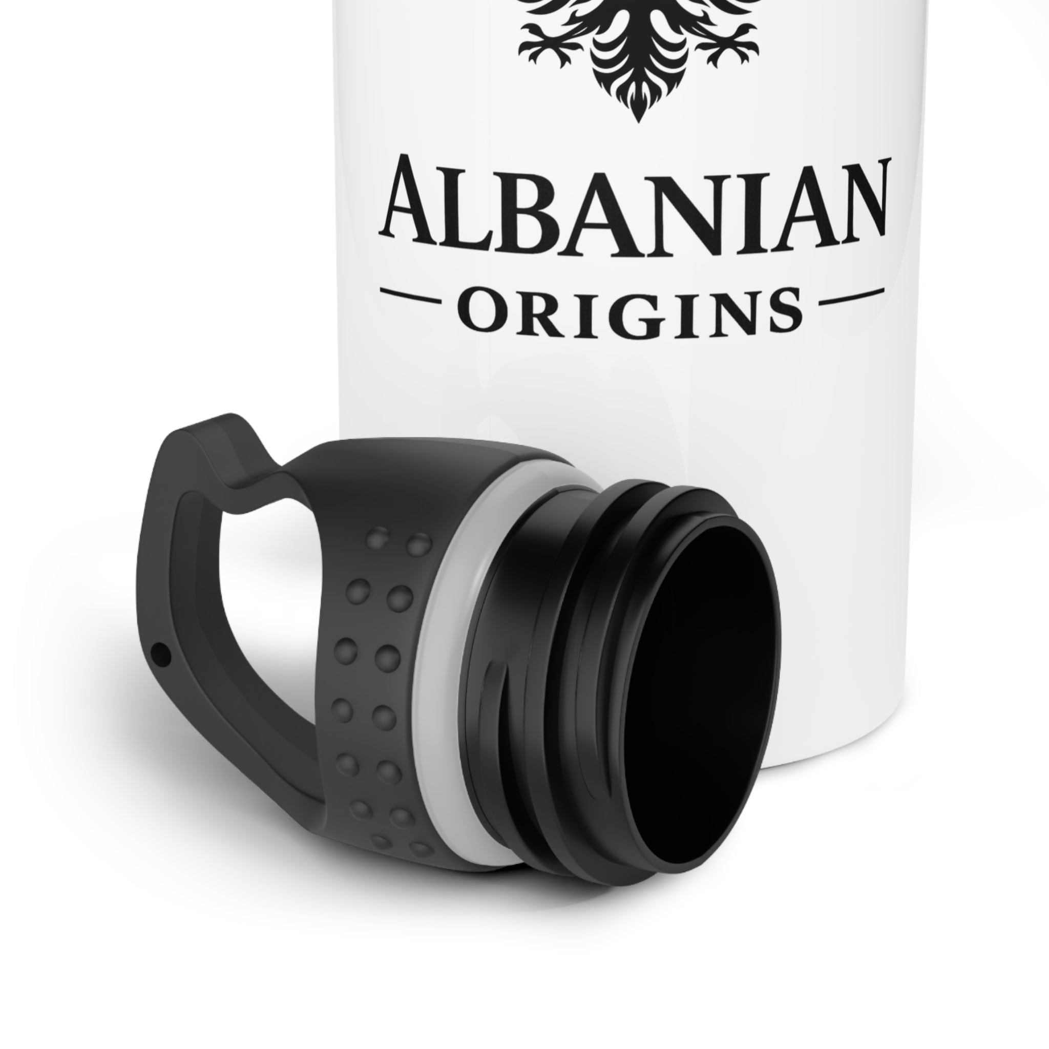 Stainless Steel Water Bottle - Albanian Origins Eagle Logo