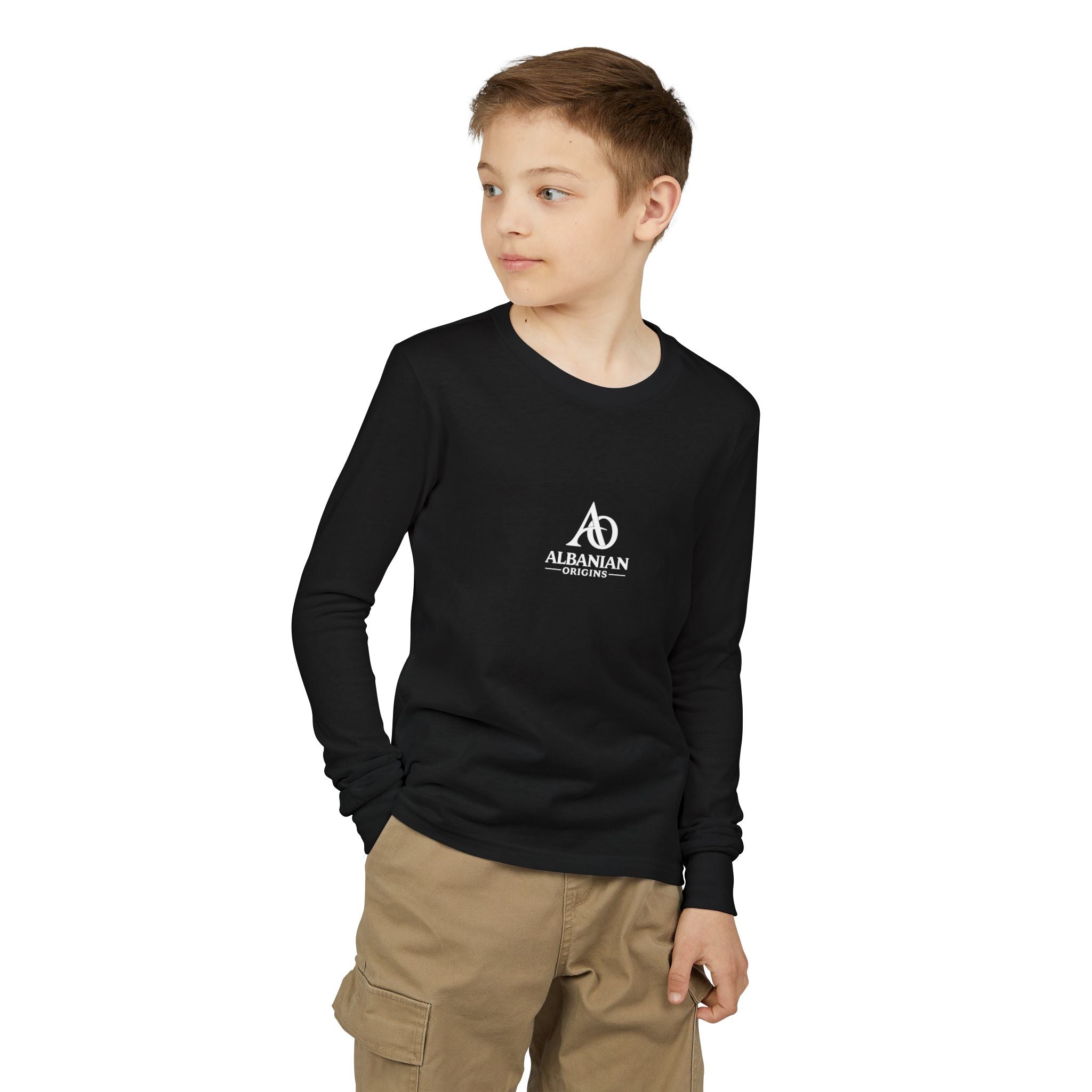 Youth Jersey Long Sleeve Tee - Albanian Origins Logo