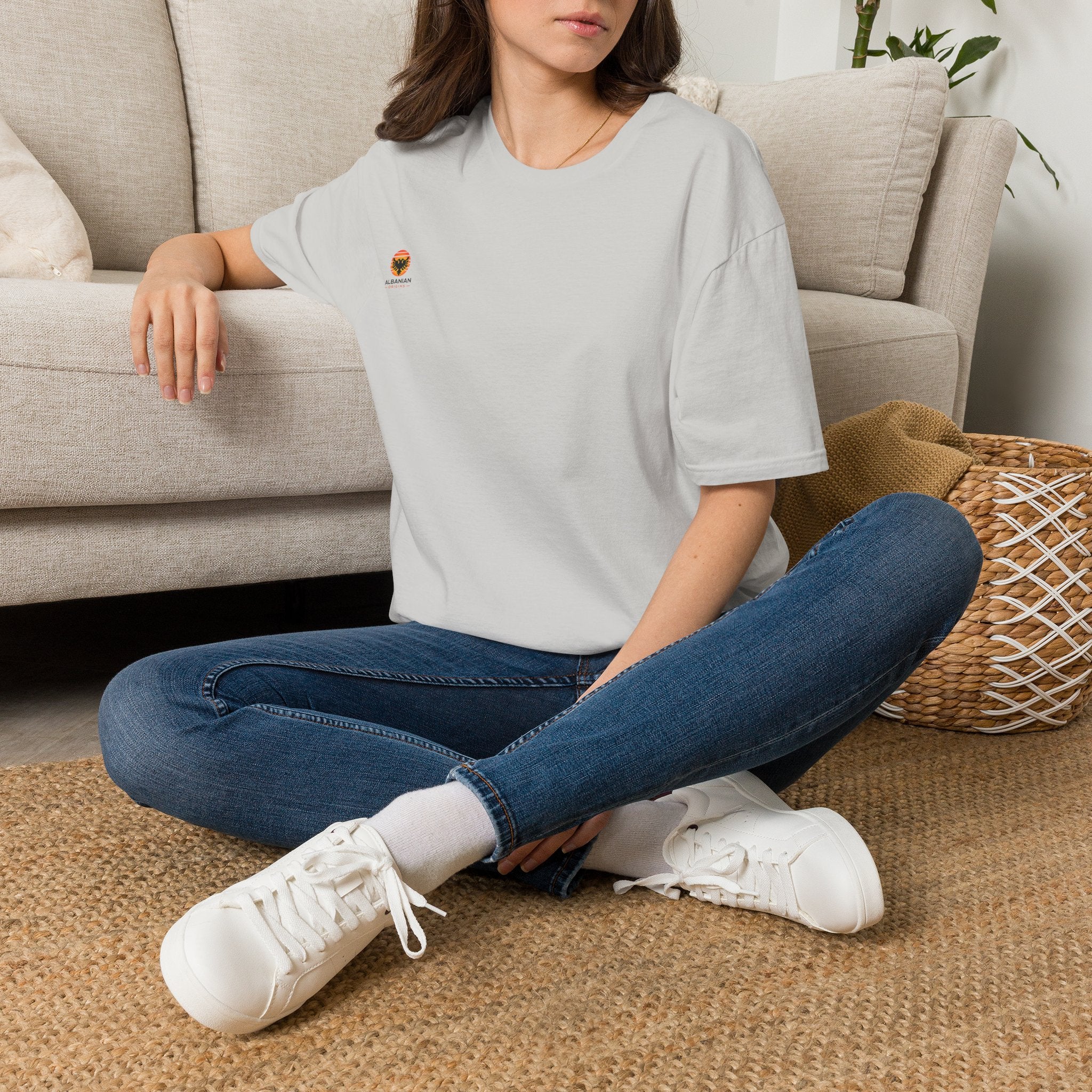Unisex Softstyle T-Shirt - Small Albanian Origins Sun Logo