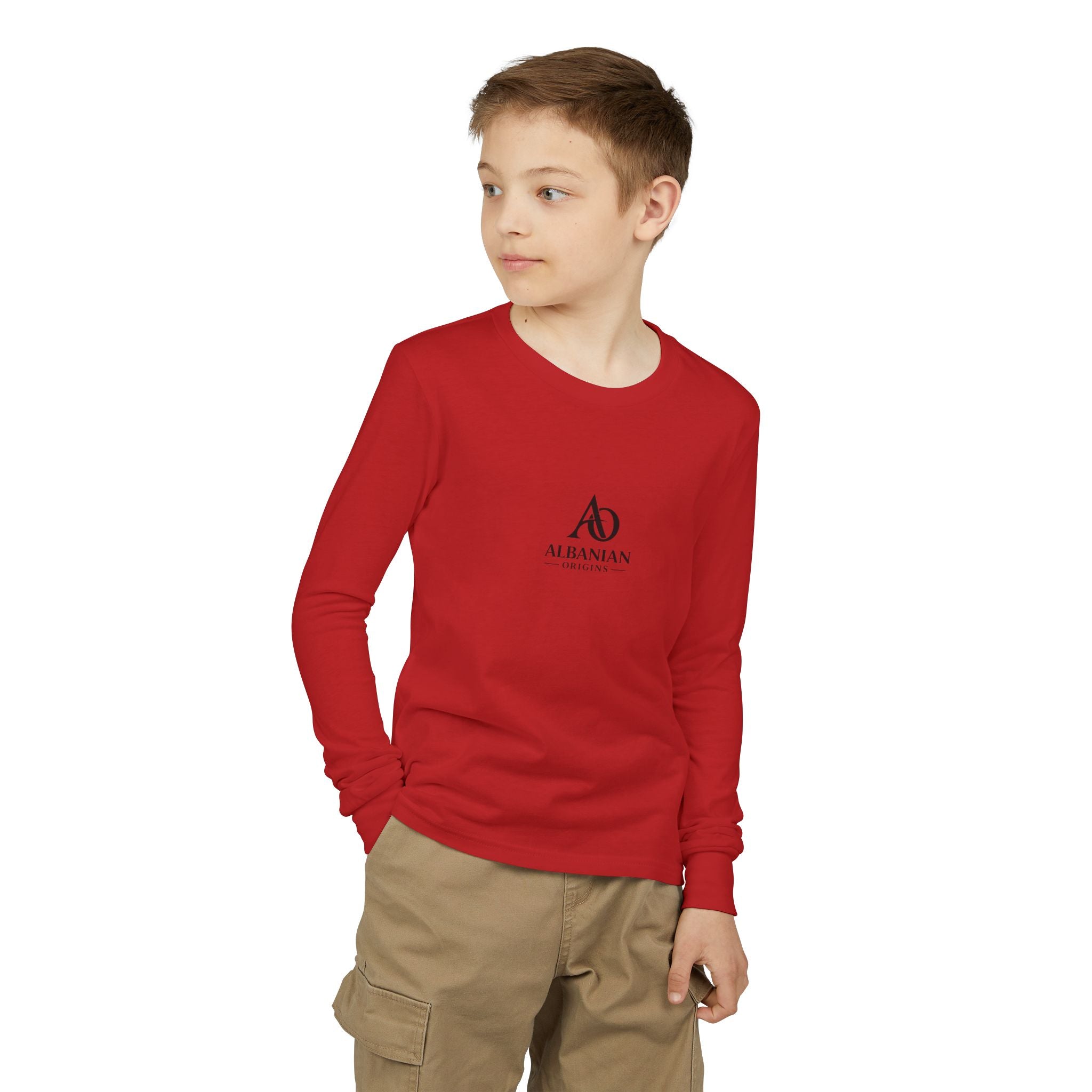 Youth Jersey Long Sleeve Tee - Albanian Origins Logo