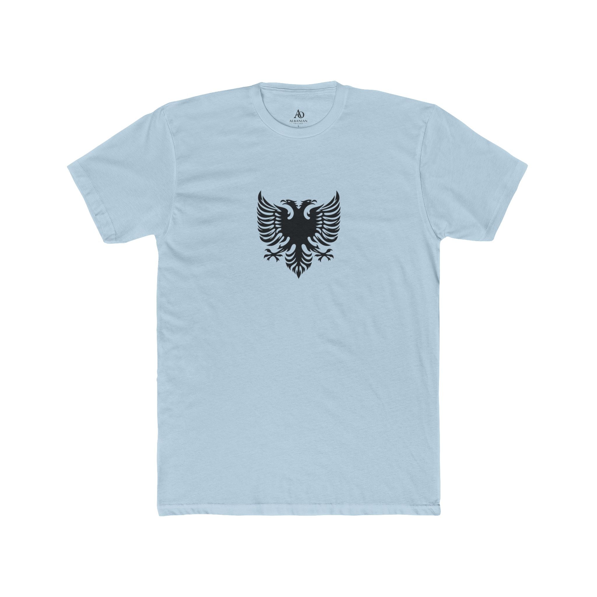Unisex Cotton Crew Tee - Tribal Eagle Design - Albanian Origins Logo