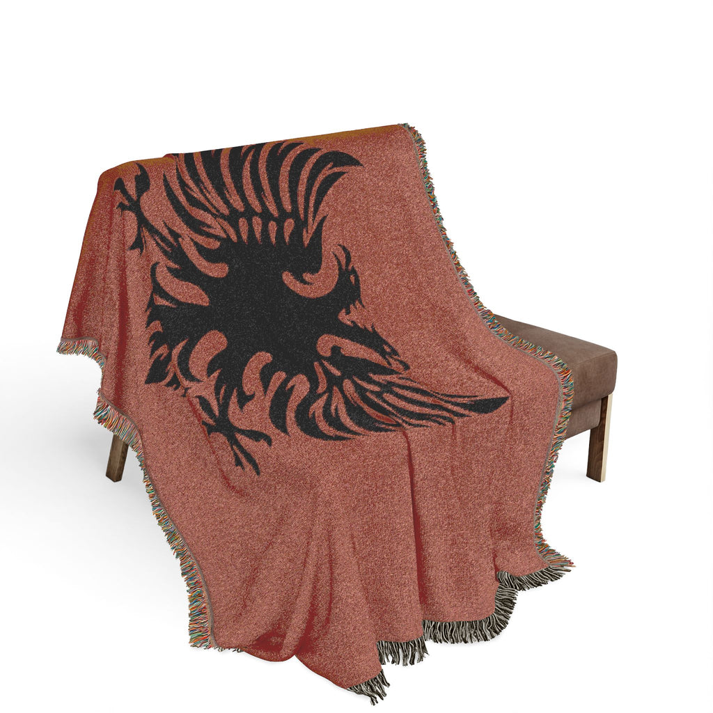 Woven Blanket - Tribal Eagle Design - Albanian Origins Logo