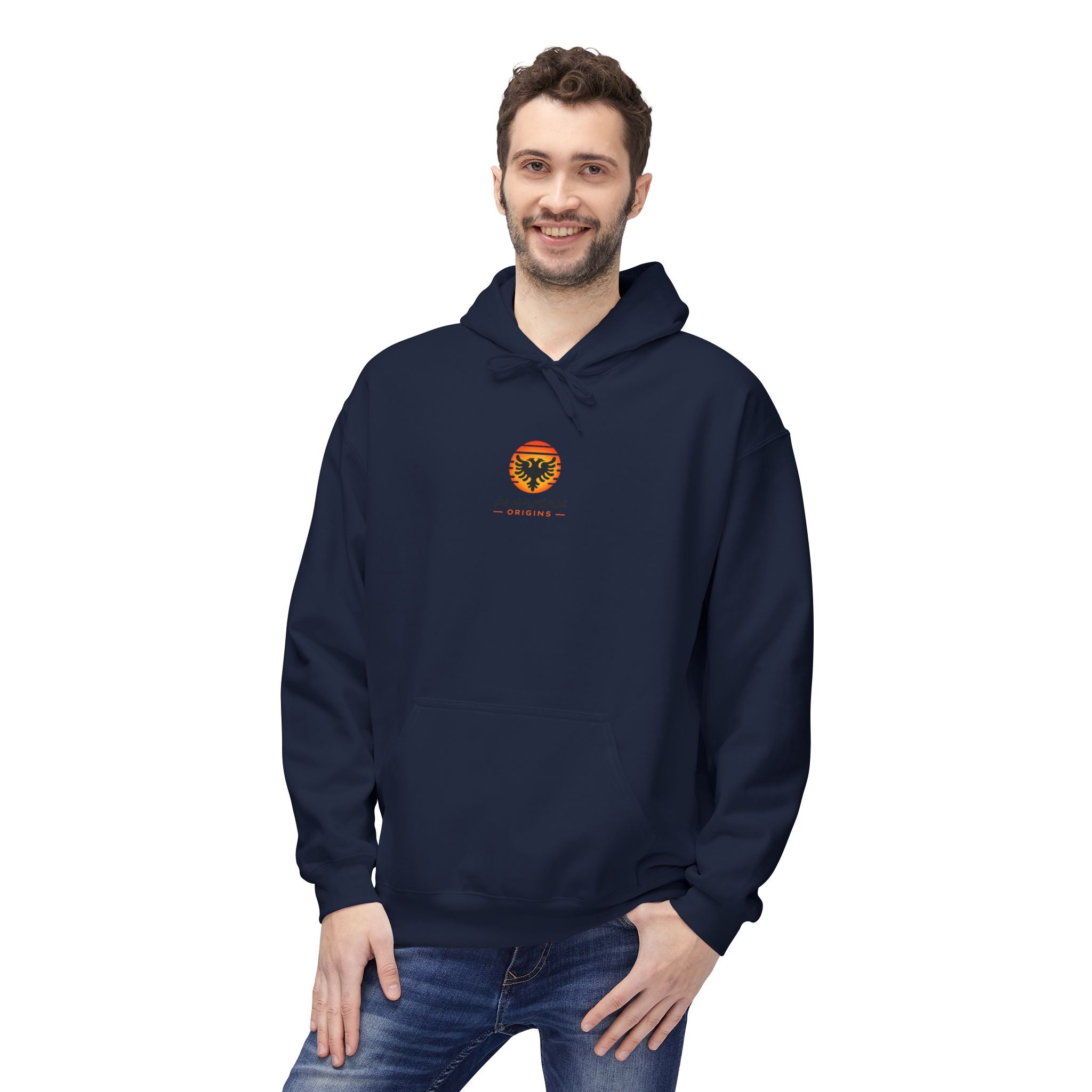 Unisex Midweight Softstyle Fleece Hoodie - Albanian Origins Sun Logo