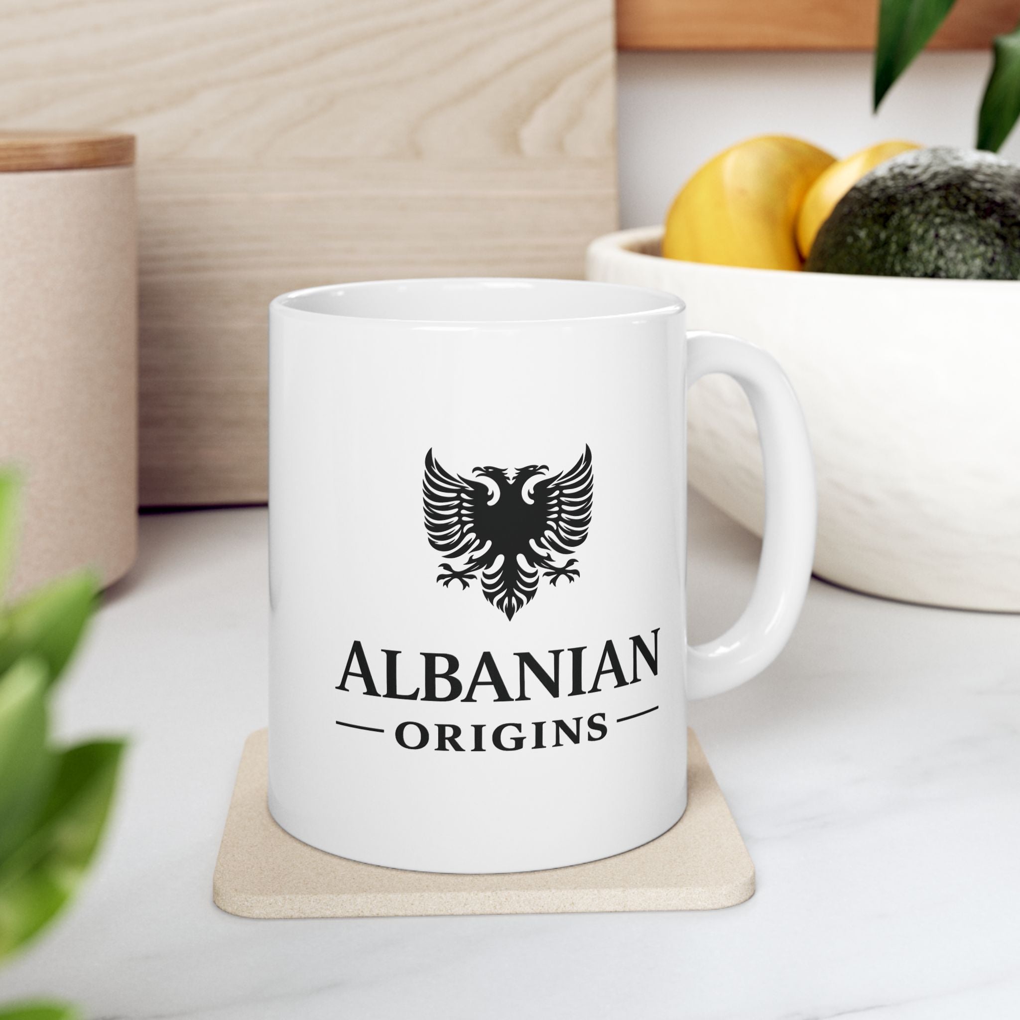 Ceramic Mug, (11oz, 15oz) - Albanian Origins Eagle