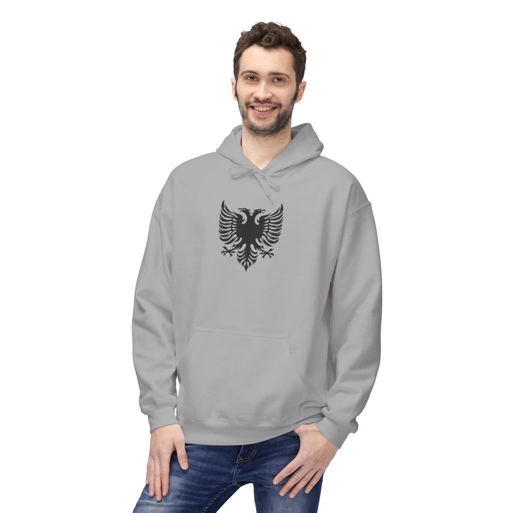 Unisex Midweight Softstyle Fleece Hoodie - Tribal Eagle Design - Albanian Origins