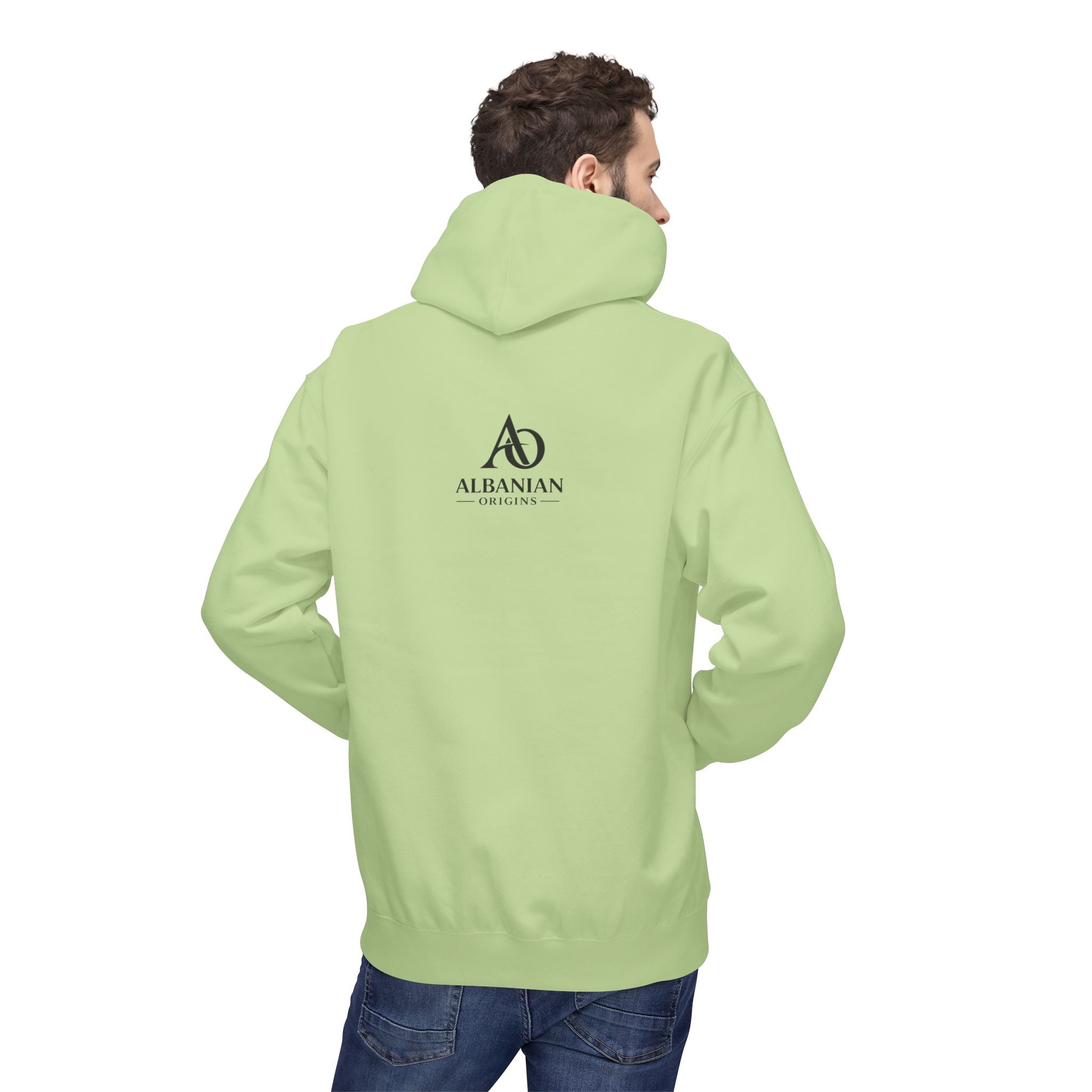Unisex Midweight Softstyle Fleece Hoodie - Tribal Eagle Design - Albanian Origins