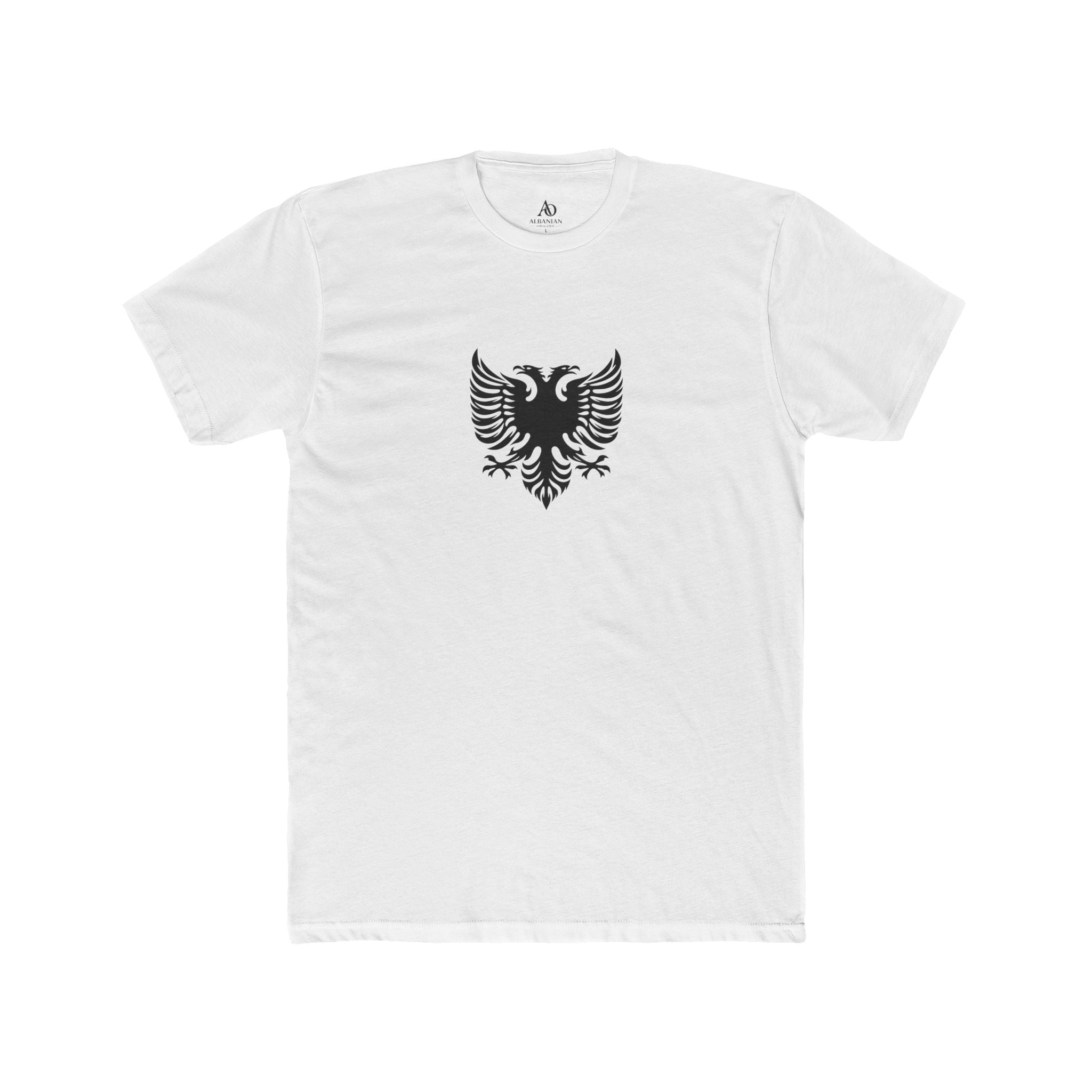 Unisex Cotton Crew Tee - Tribal Eagle Design - Albanian Origins Logo