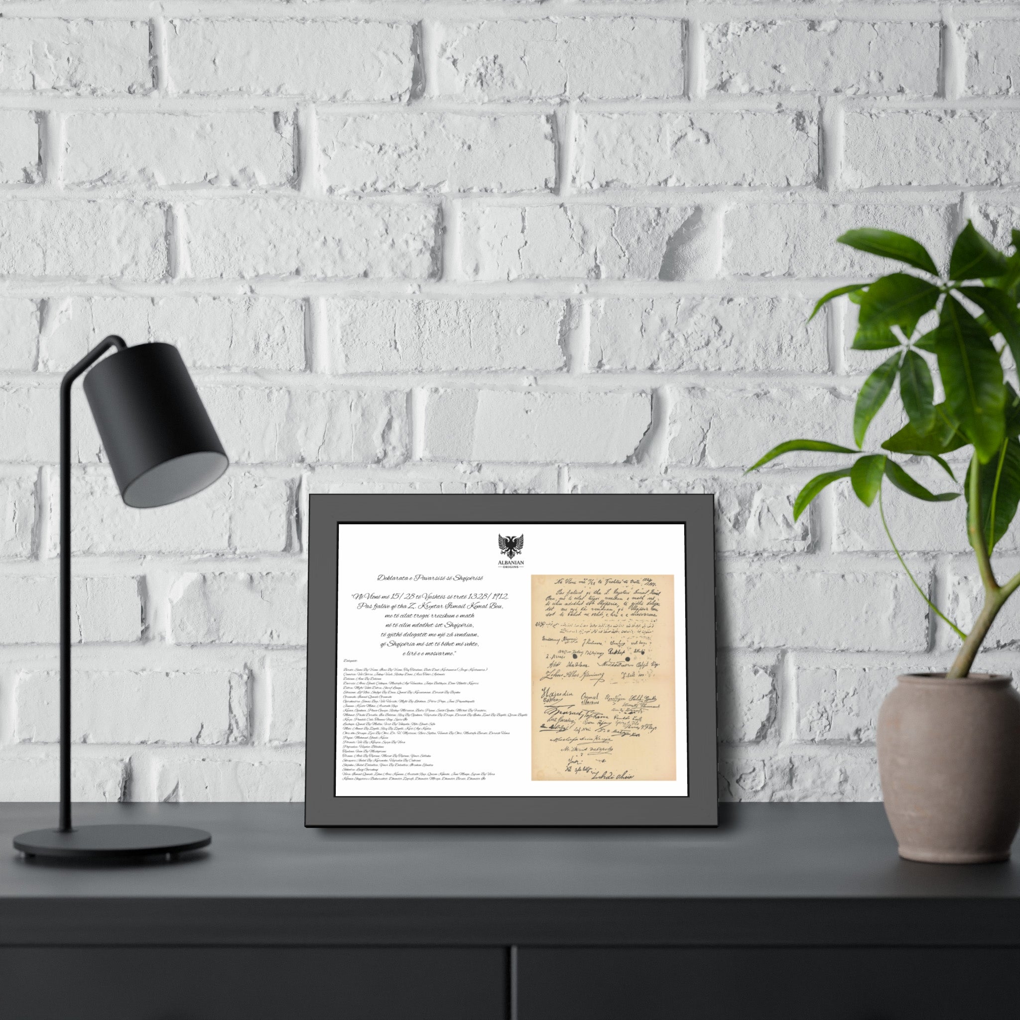 Albanian Origins - Deklarata e Pavarsise se Shqiperise - Framed Paper Posters