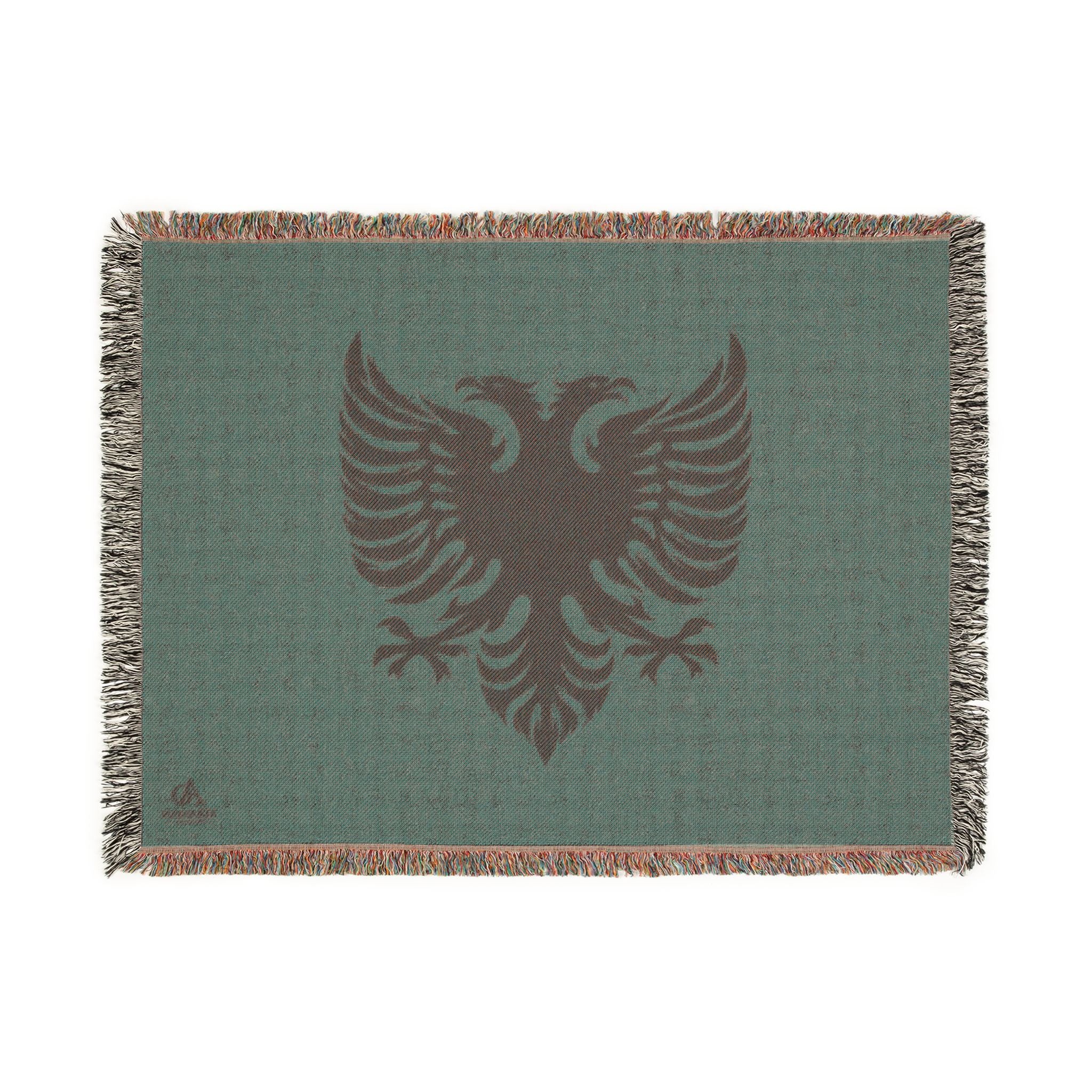 Woven Blanket - Tribal Eagle Design - Albanian Origins Logo