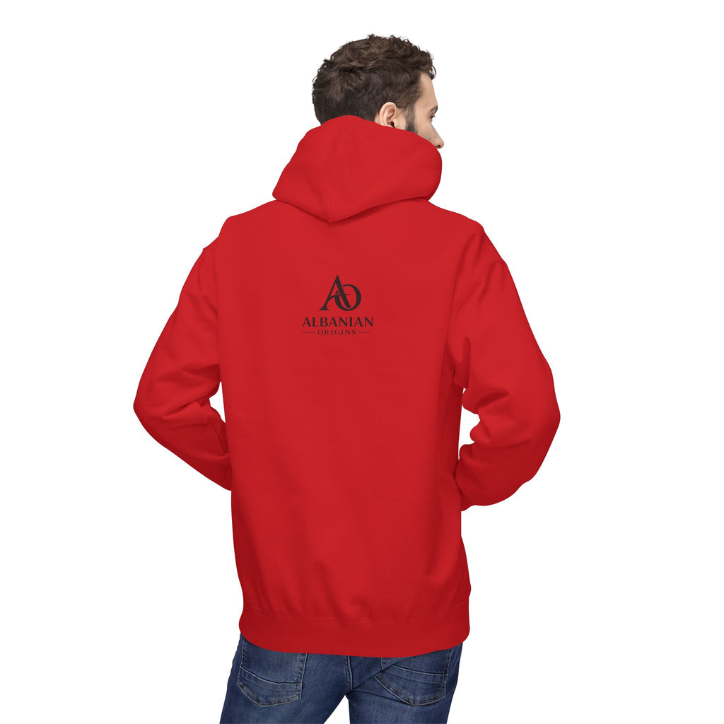 Unisex Midweight Softstyle Fleece Hoodie - Tribal Eagle Design - Albanian Origins