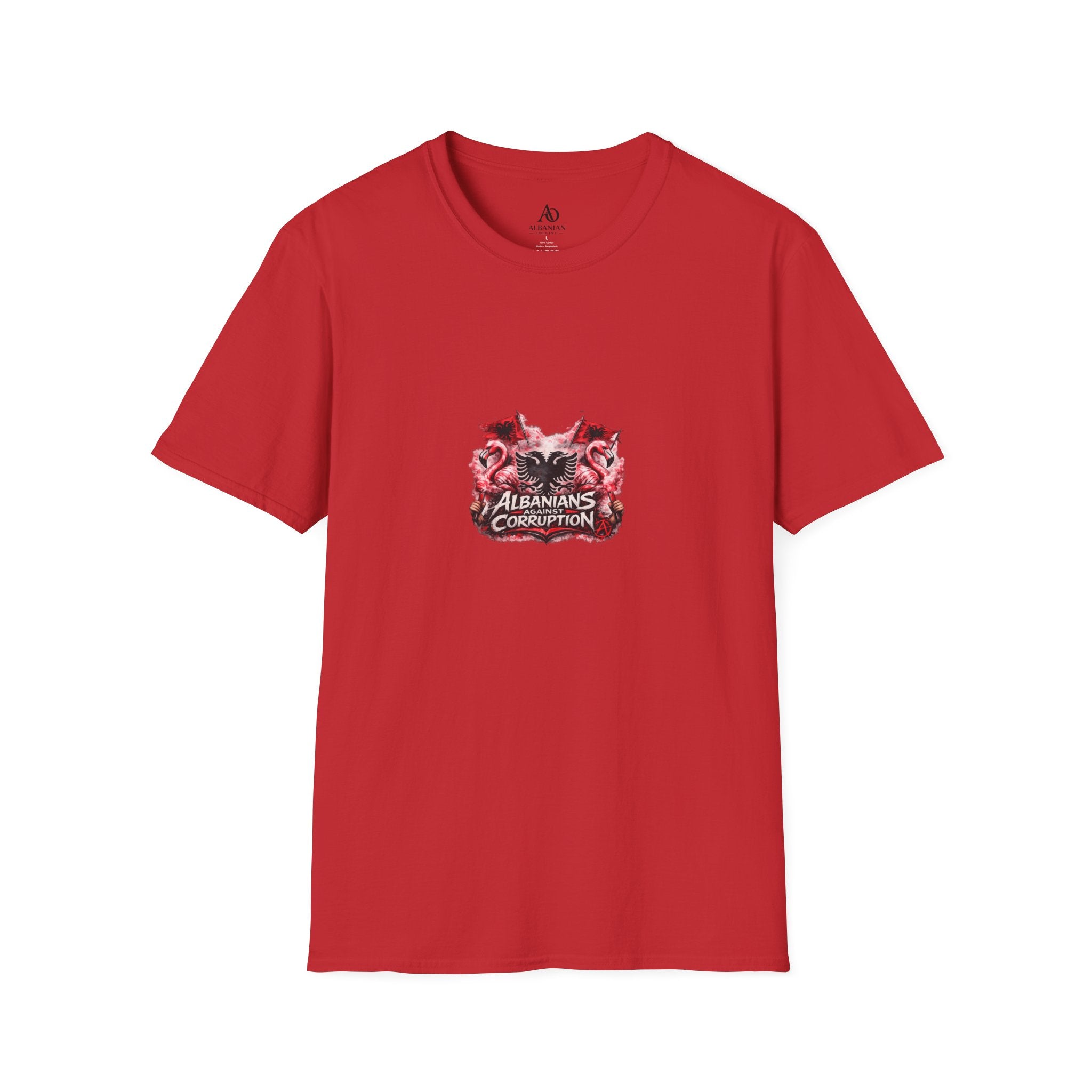 Unisex Softstyle T-Shirt - Albanians Against Corruption - Albanian Origins
