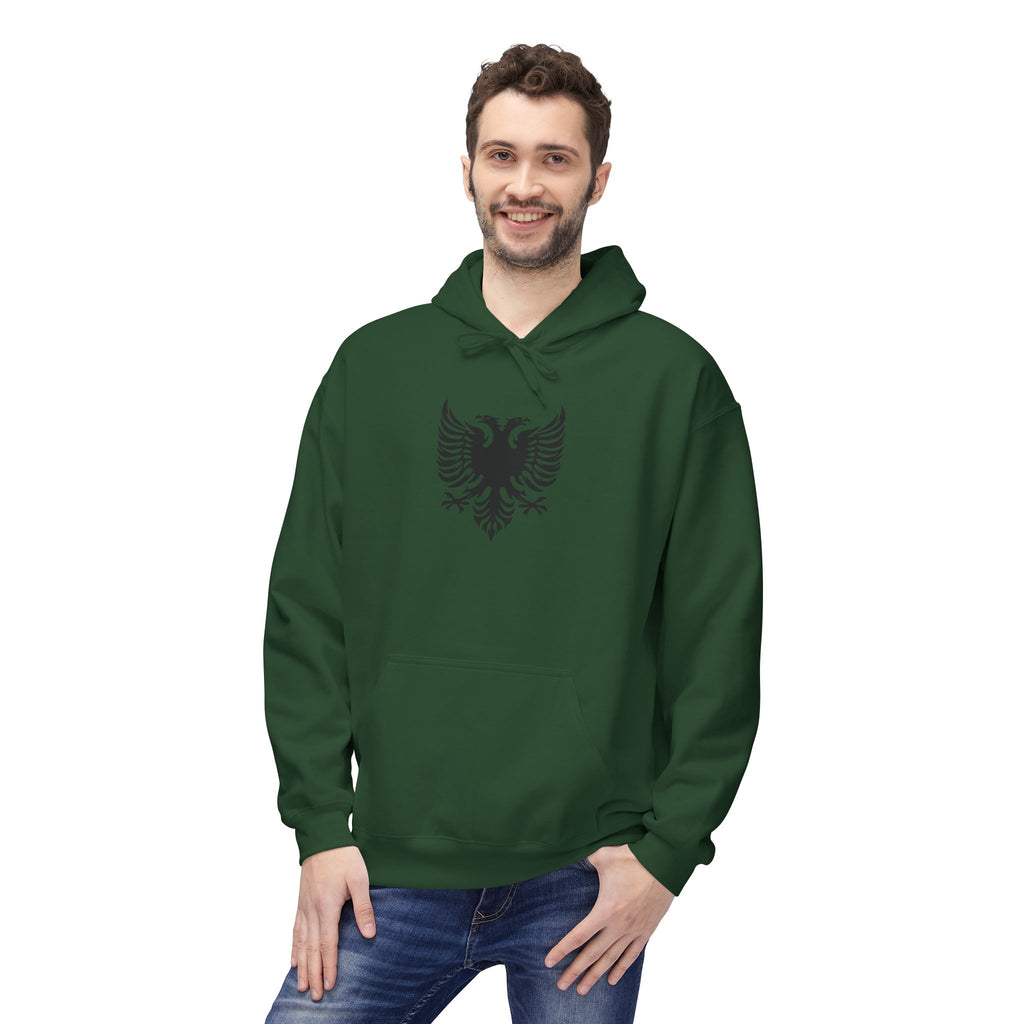Unisex Midweight Softstyle Fleece Hoodie - Tribal Eagle  Design - Albanian Origins